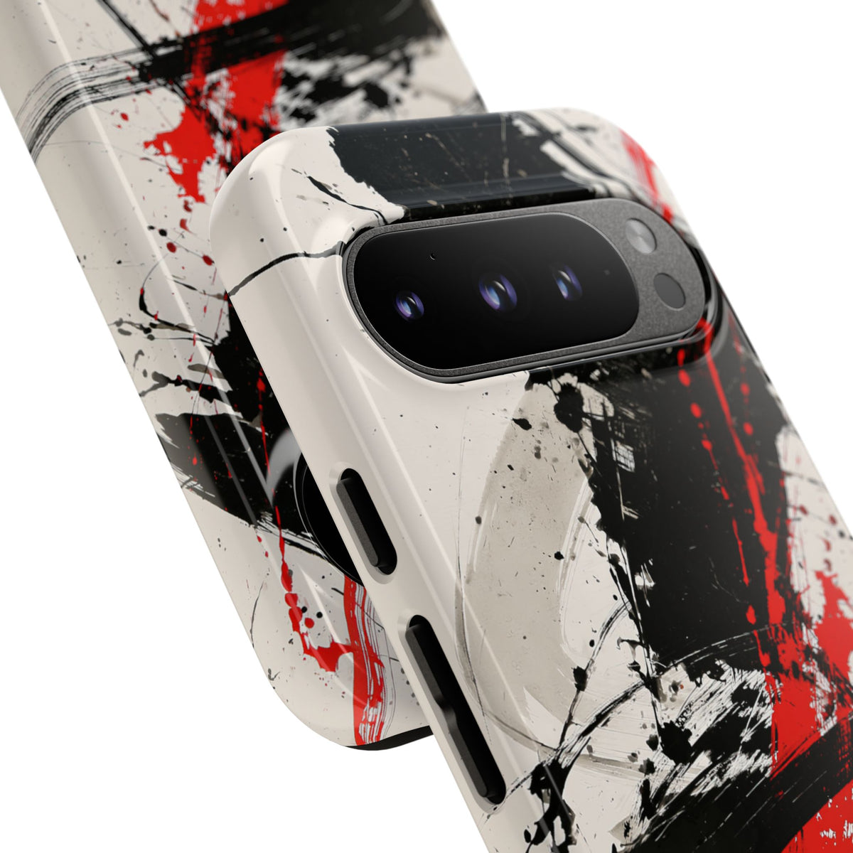 Crimson Sumi Slash · Tough Phone Case for Pixel · White