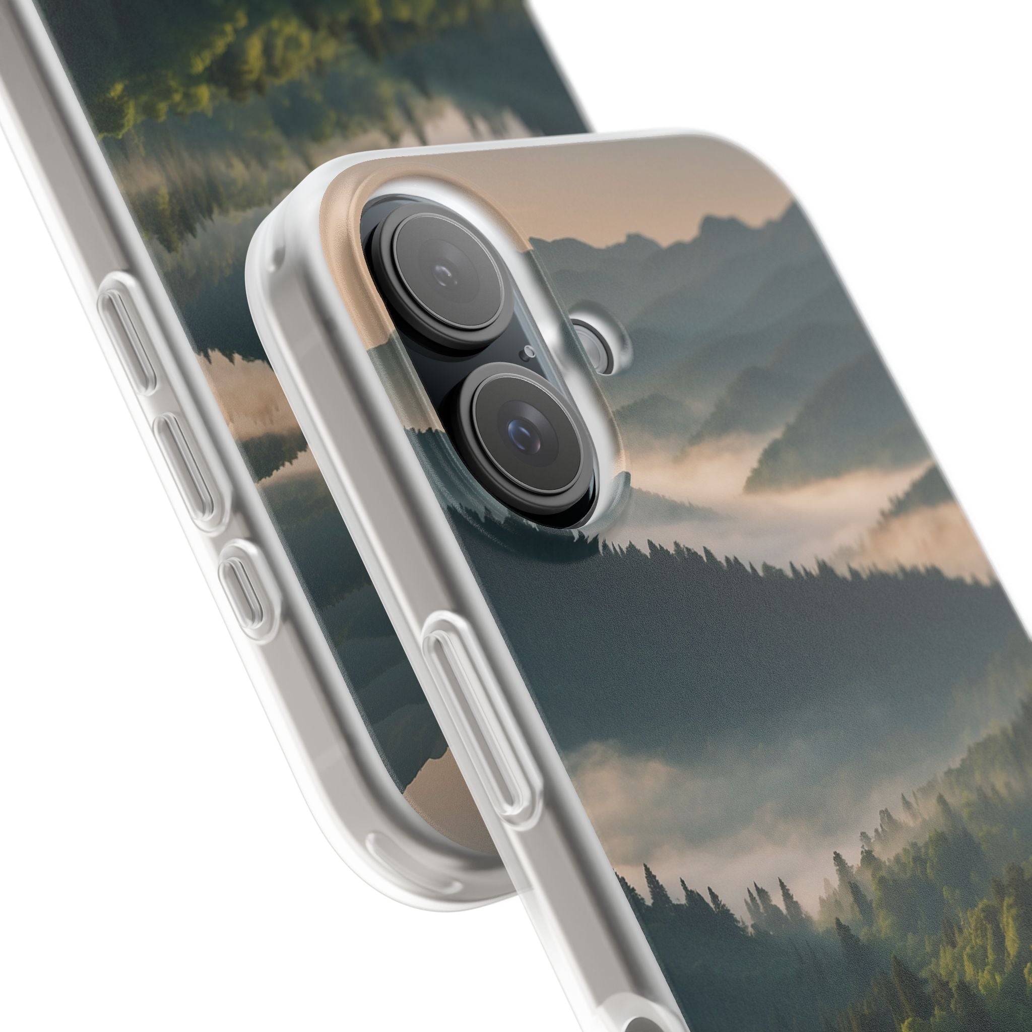 Foggy Mountain Ridge · Soft Phone Case for iPhone