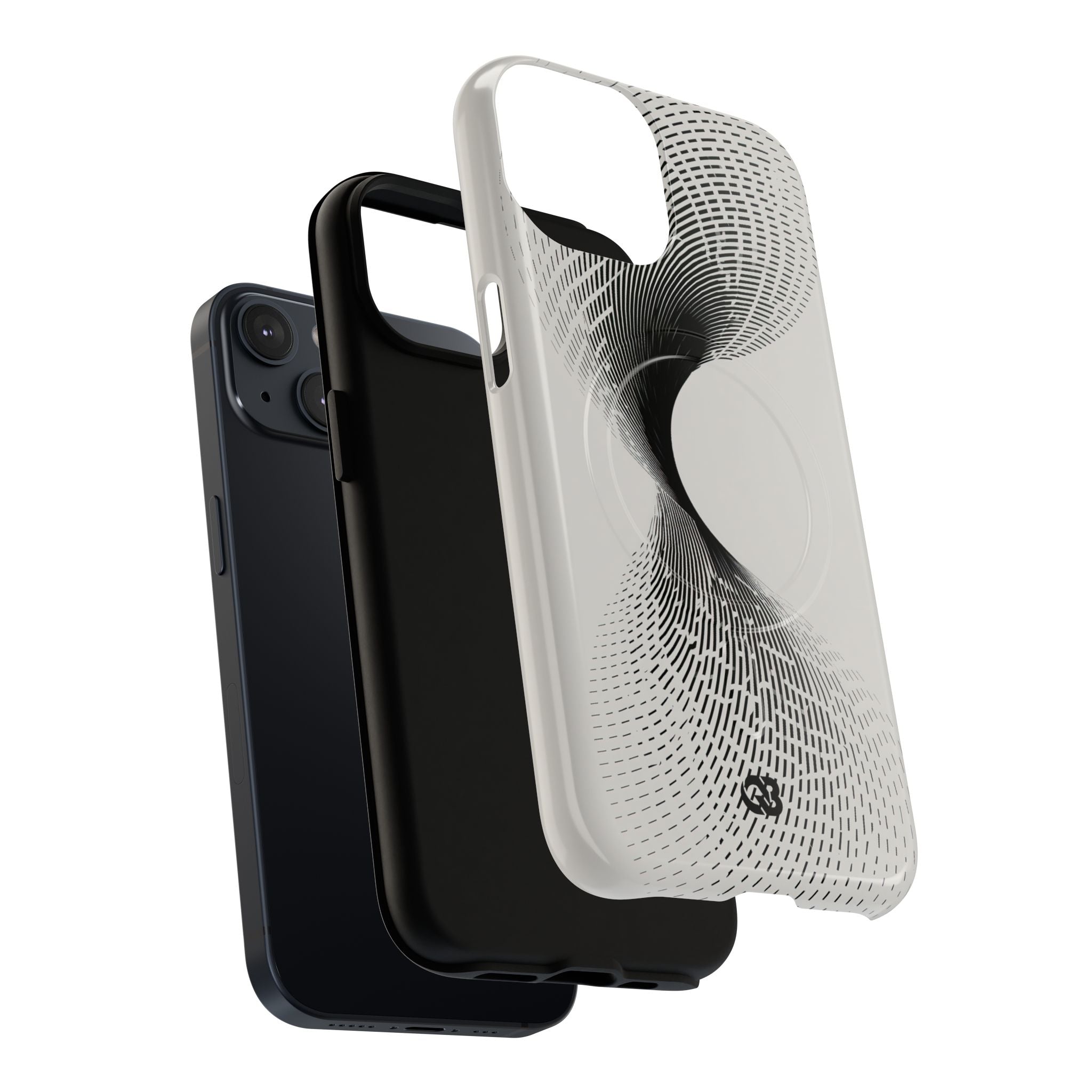 White Tough 2.0 Magsafe Phone Case for iPhone - Linear Torsion Grid