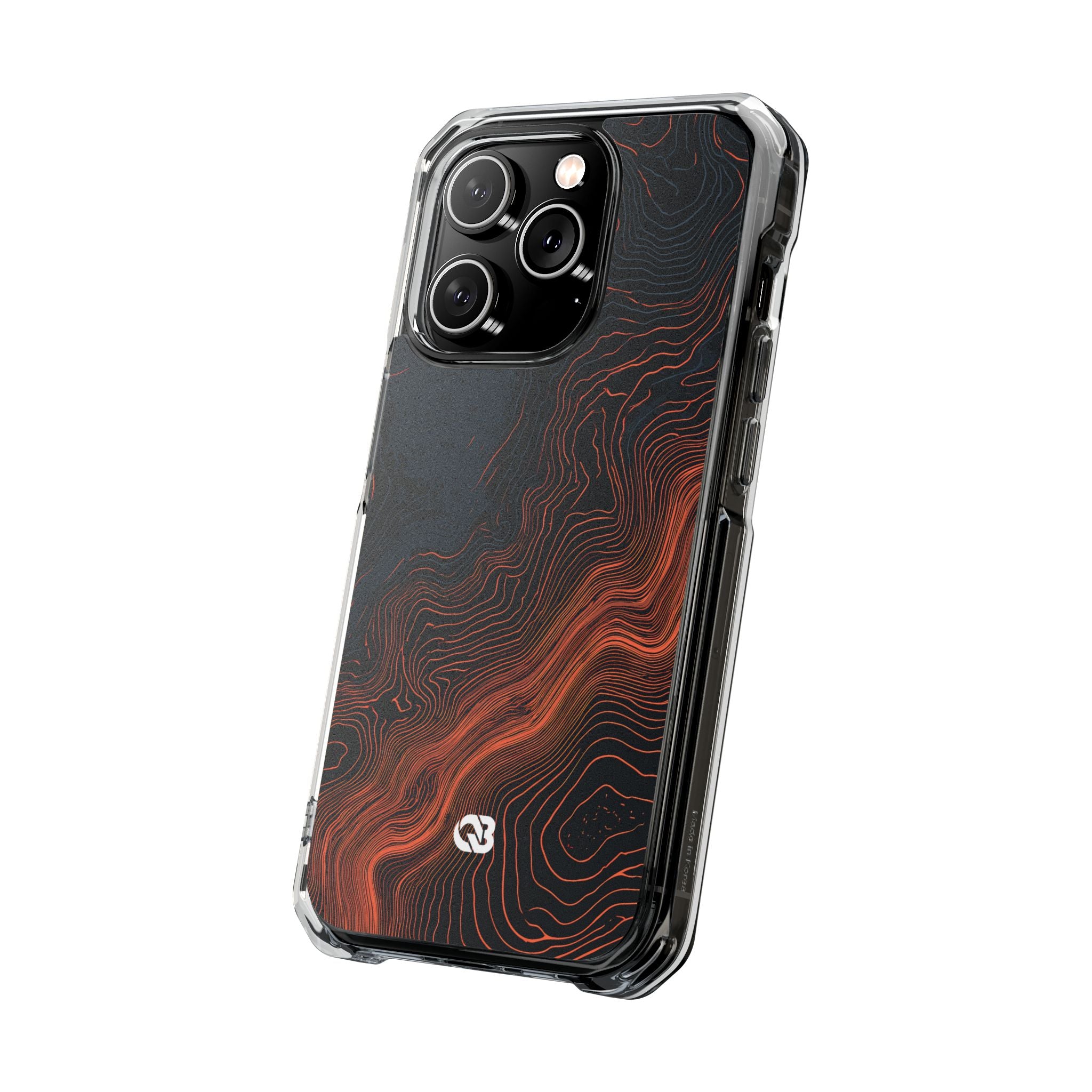 Black Impact MagSafe Phone Case for iPhone - Volcanic Basalt Map