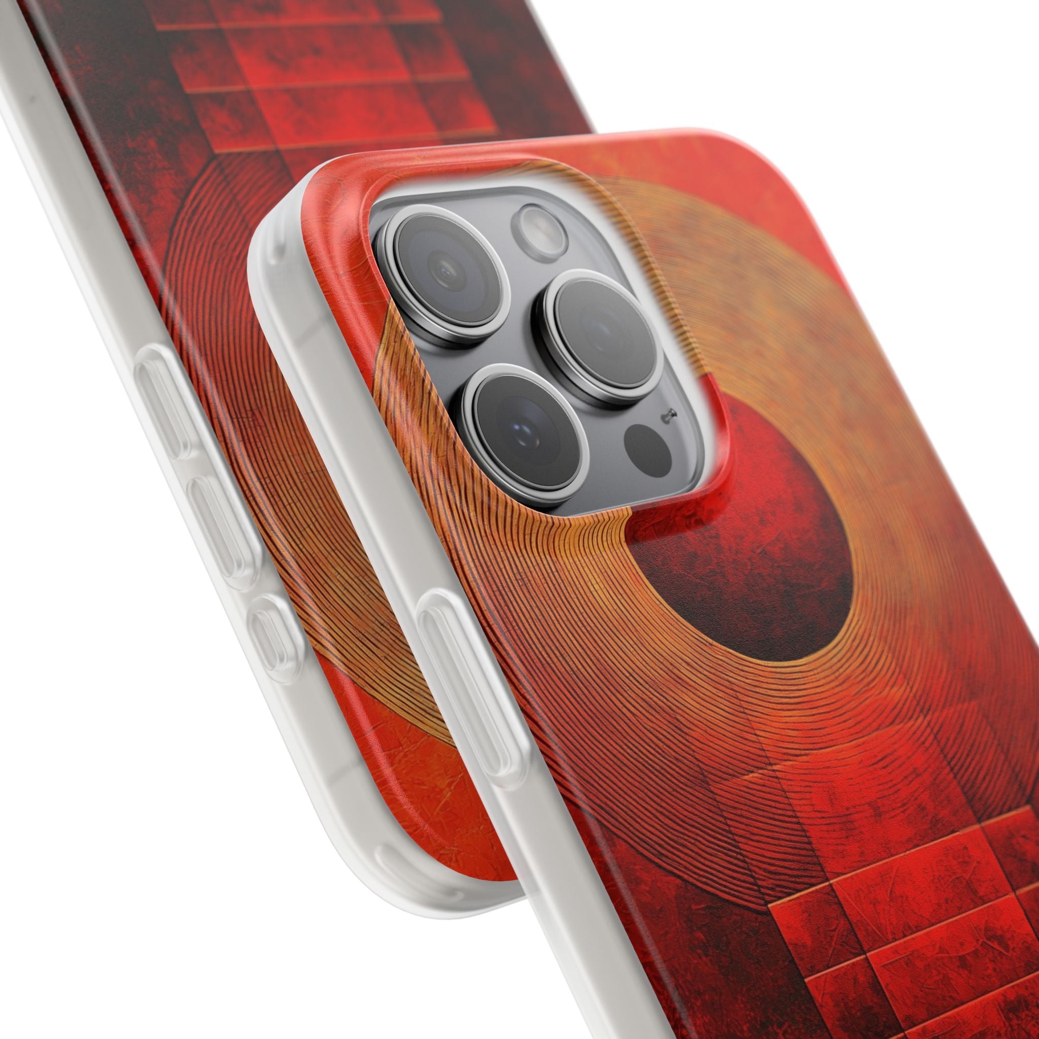 Crimson Solar Halo · Soft Custodia per iPhone