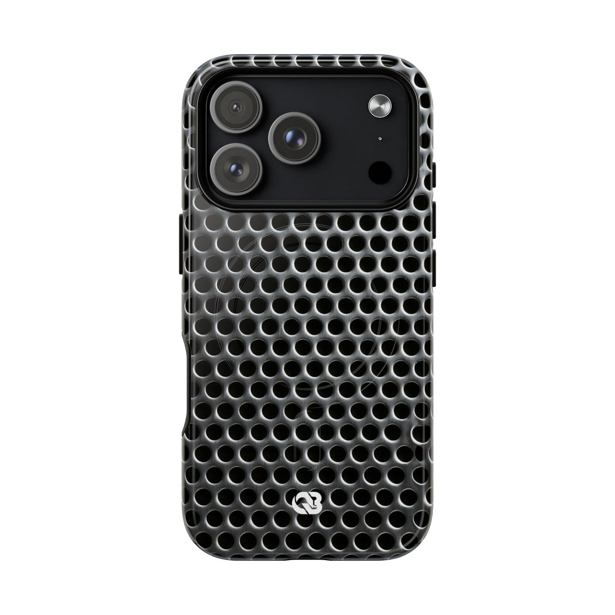 Brushed Perforated Steel · Tough 2.0 Magnetic Phone Case for iPhone · Silver