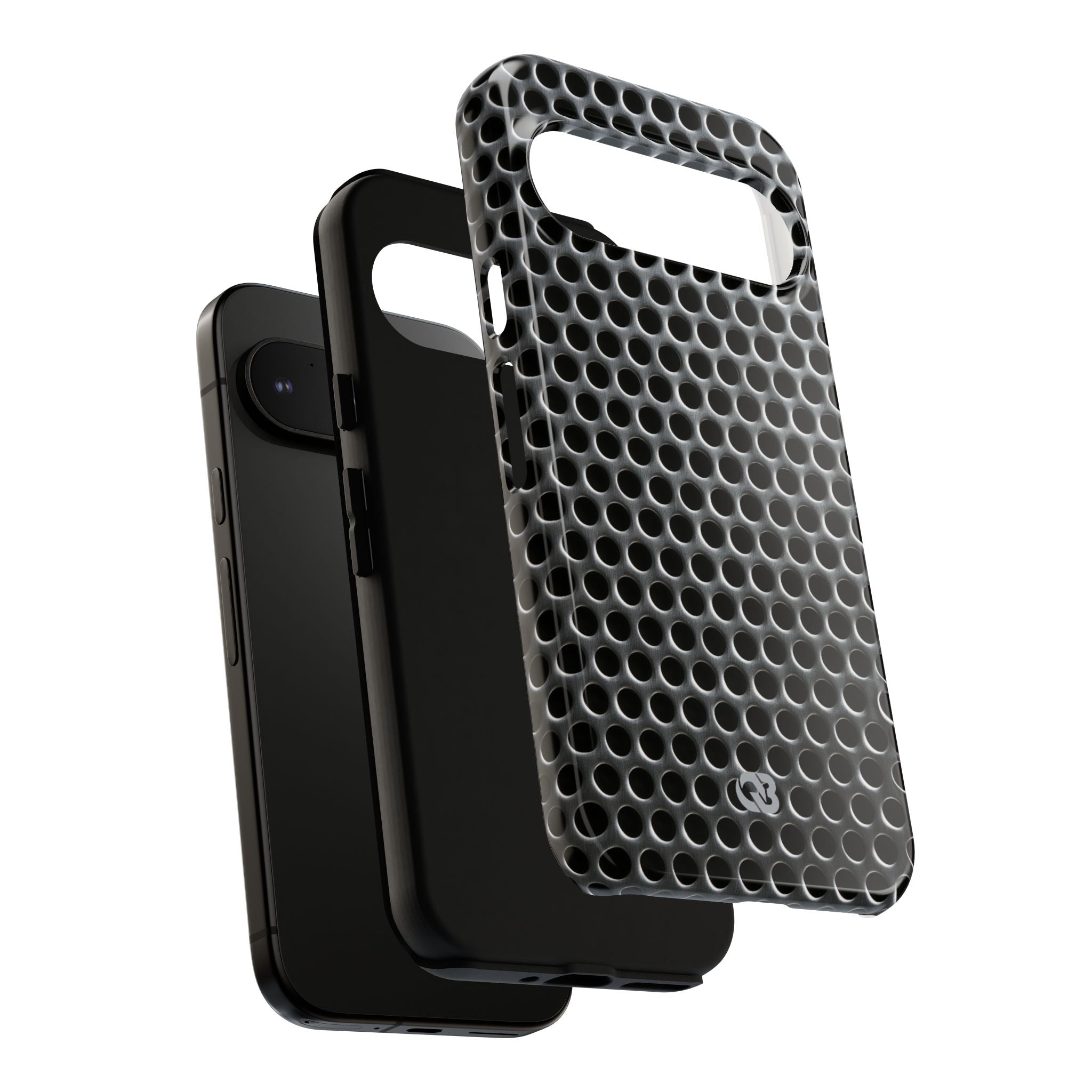 Silver Tough Phone Case for Google Pixel - Brutalist Steel Mesh