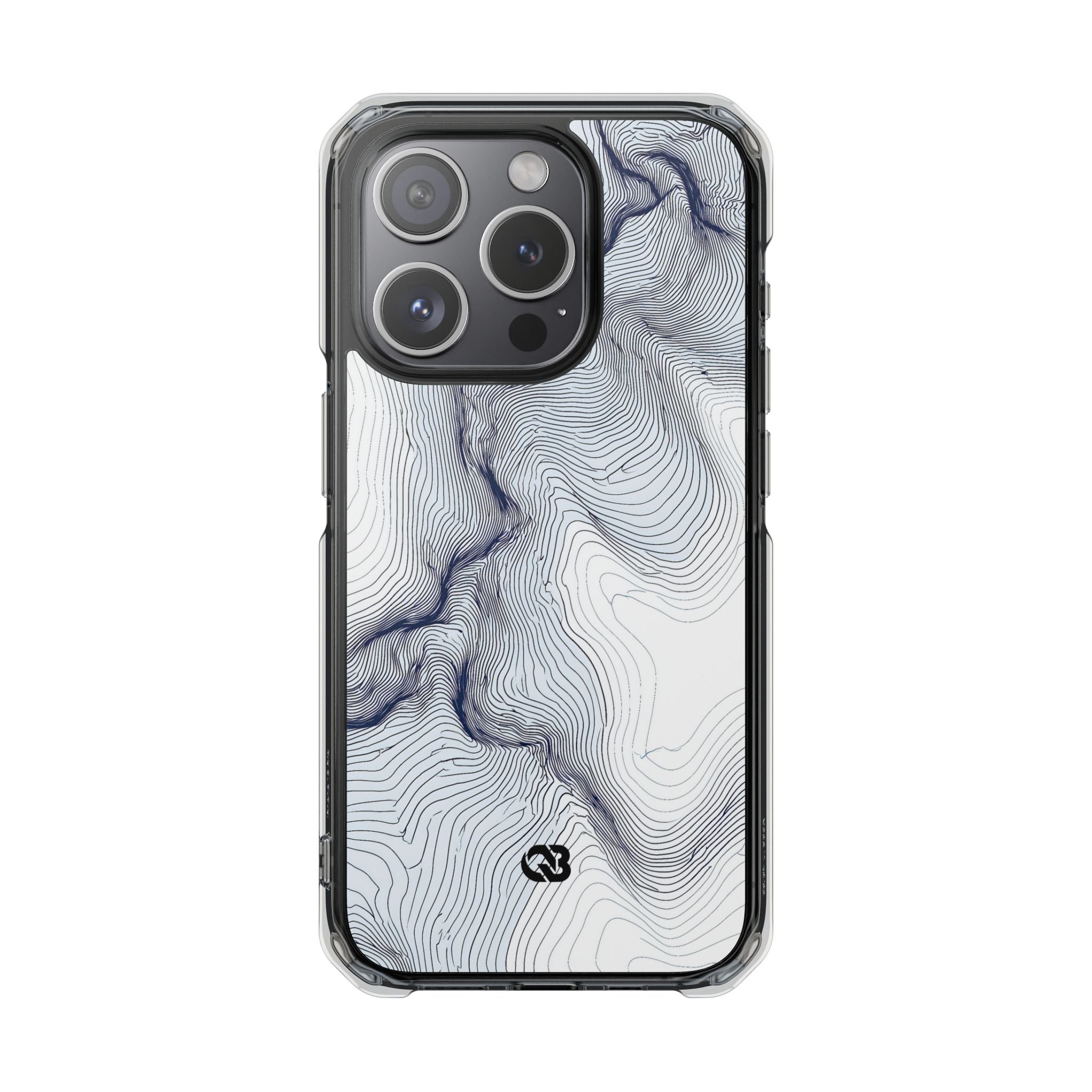 White Impact MagSafe Phone Case for iPhone - Nordic Ridge Topo