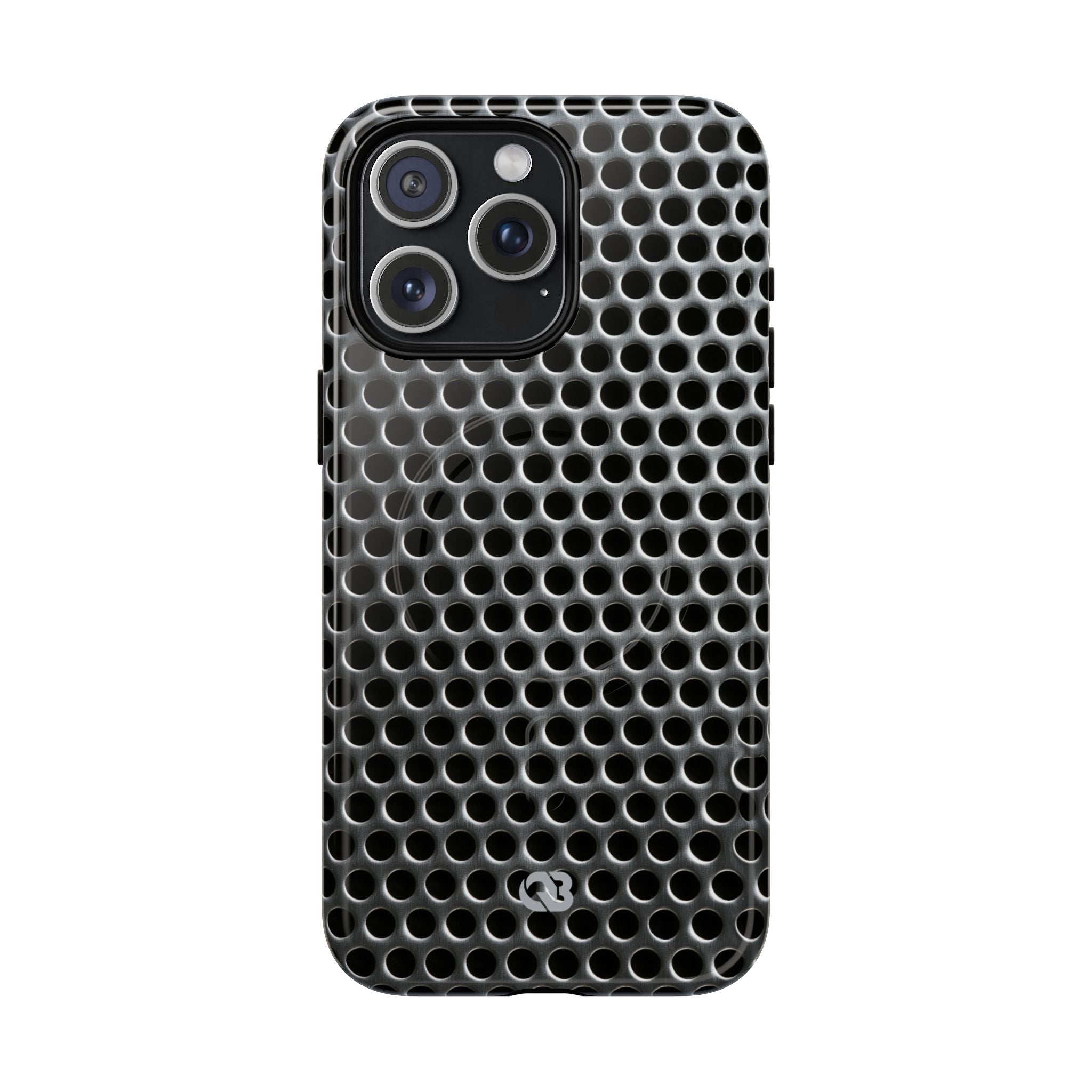 Silver Tough 2.0 Magsafe Phone Case for iPhone - Brutalist Steel Mesh