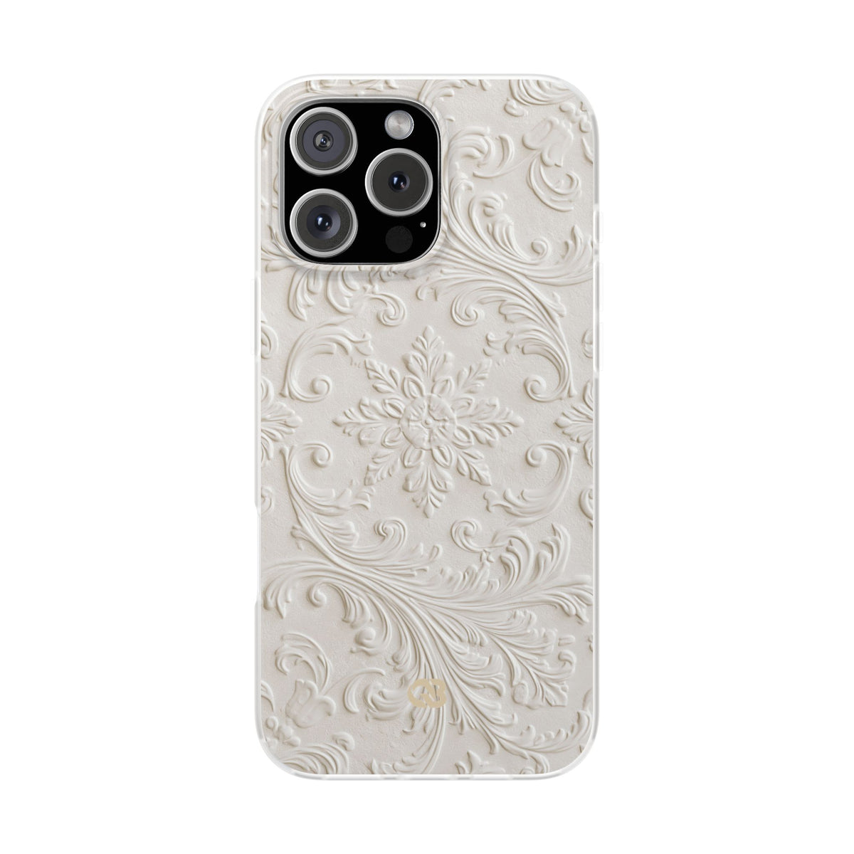 White Lite Phone Case for iPhone - Alabaster Floral Relief