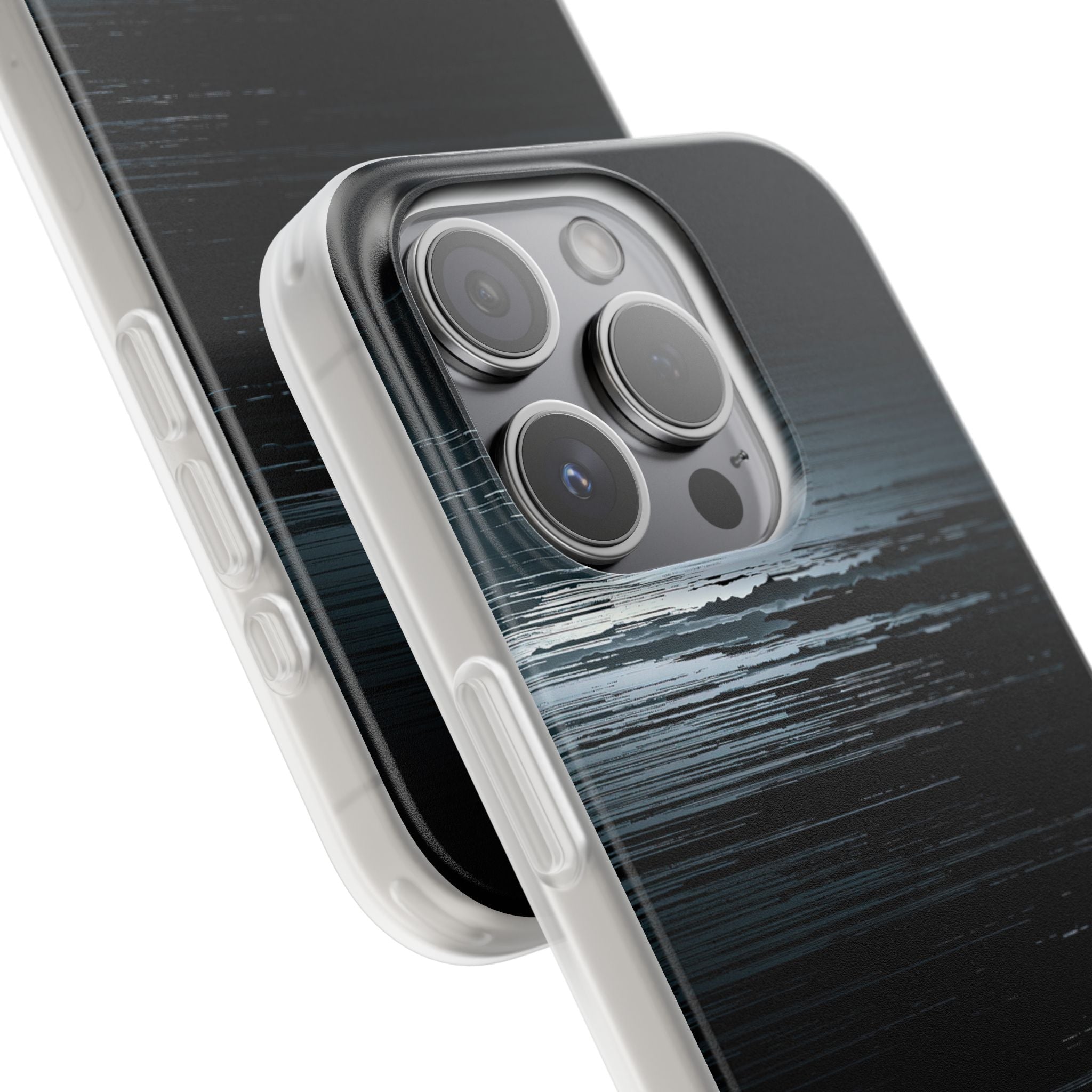 Black Lite Phone Case for iPhone - Frozen Signal Glitch