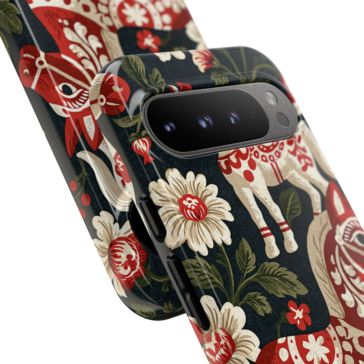 Nordic Dala Meadow · Tough Phone Case for Pixel · Red
