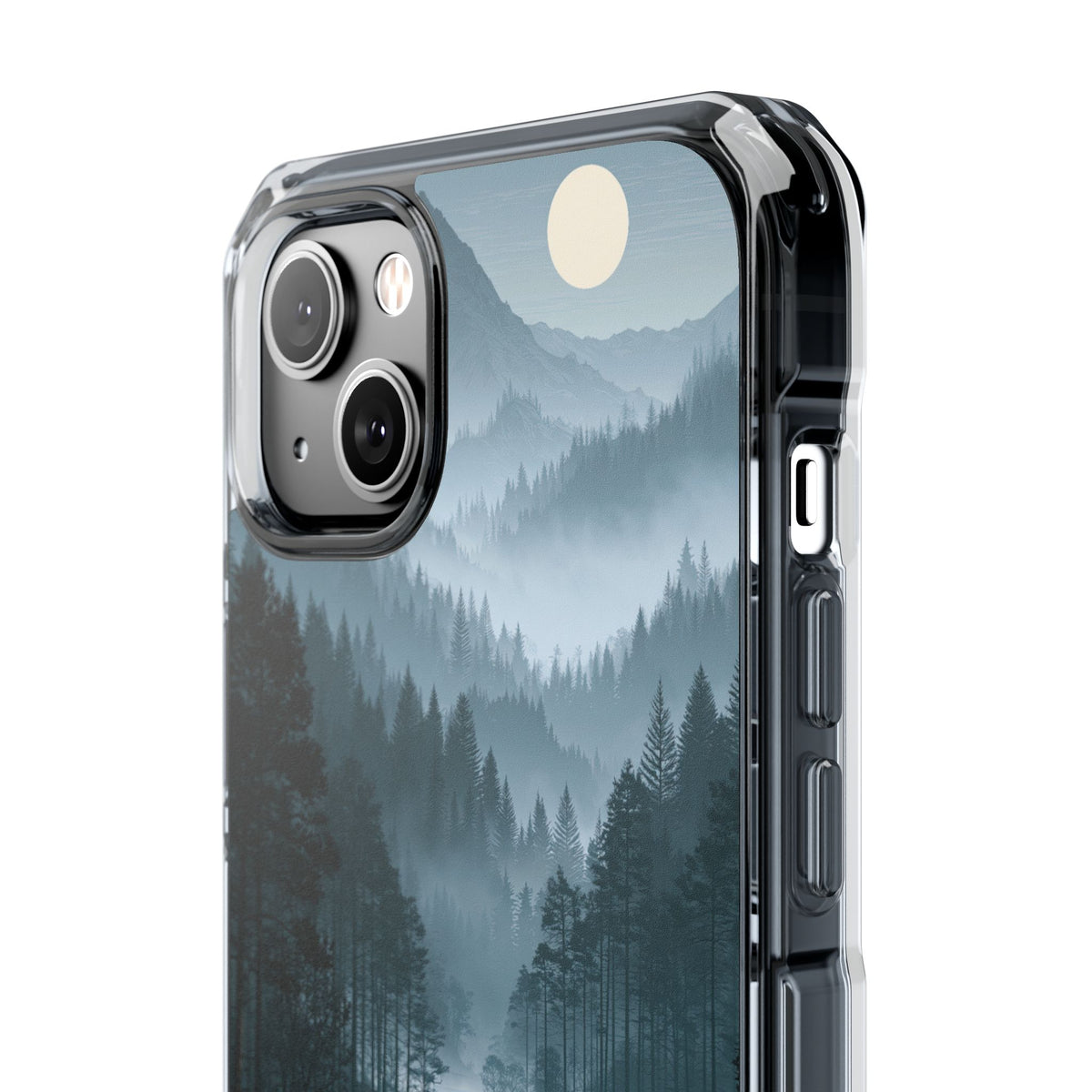 Silent Nordic Fjord · Clear Impact Magnetic Phone Case for iPhone · Blue