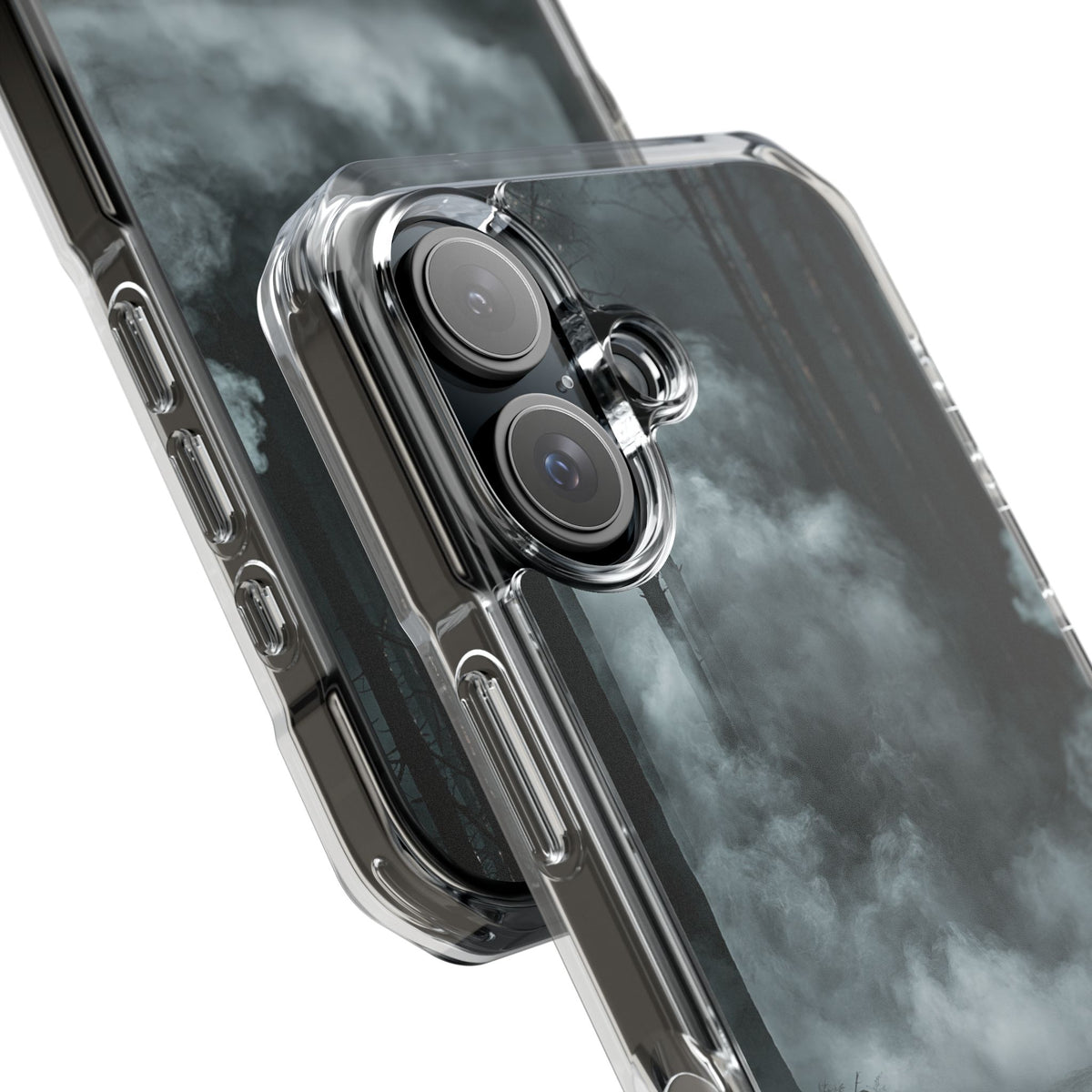 Shadowed Pine Mist · Clear Impact Magnetic Phone Case for iPhone · Black