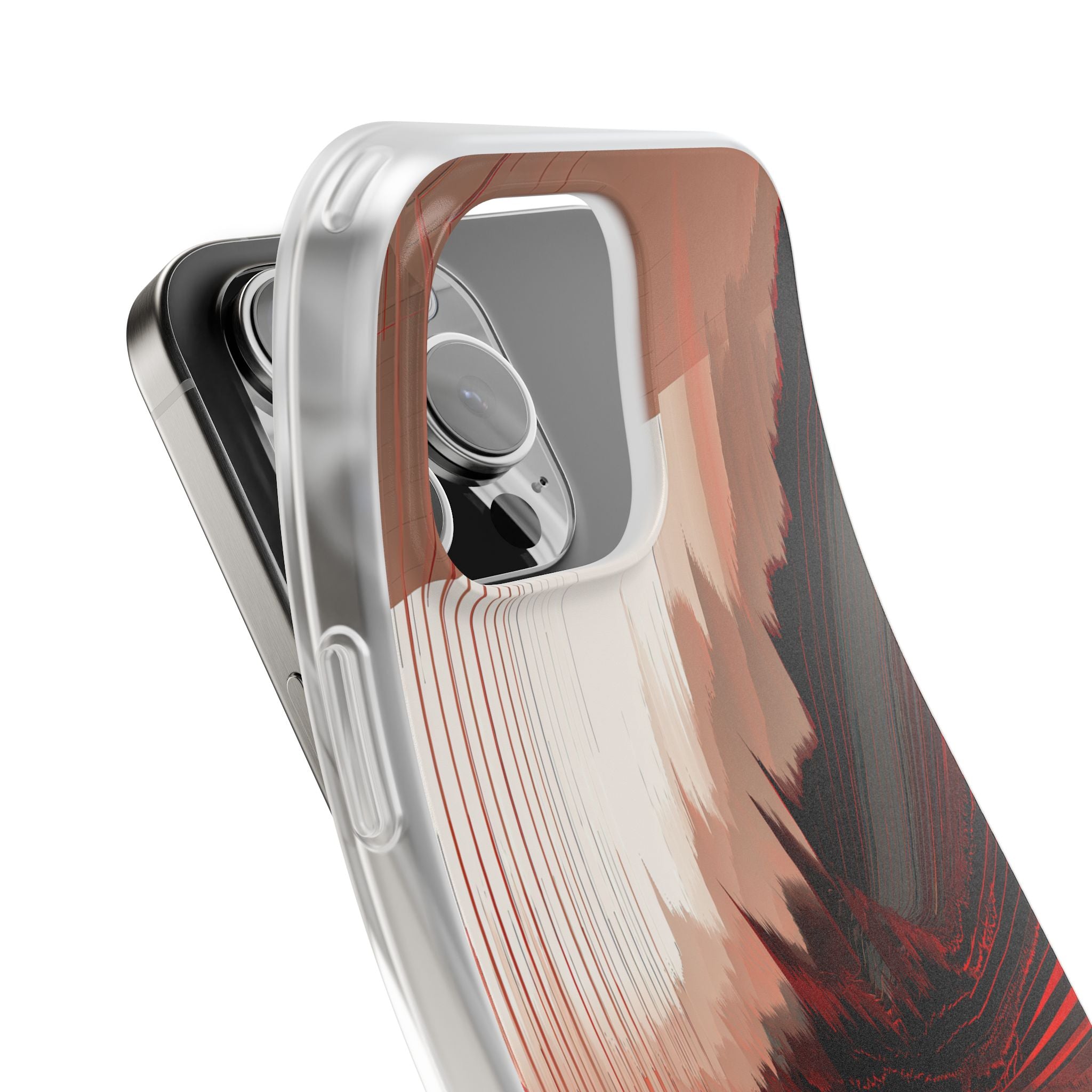 Red Lite Phone Case for iPhone - Crimson Pulse Horizon