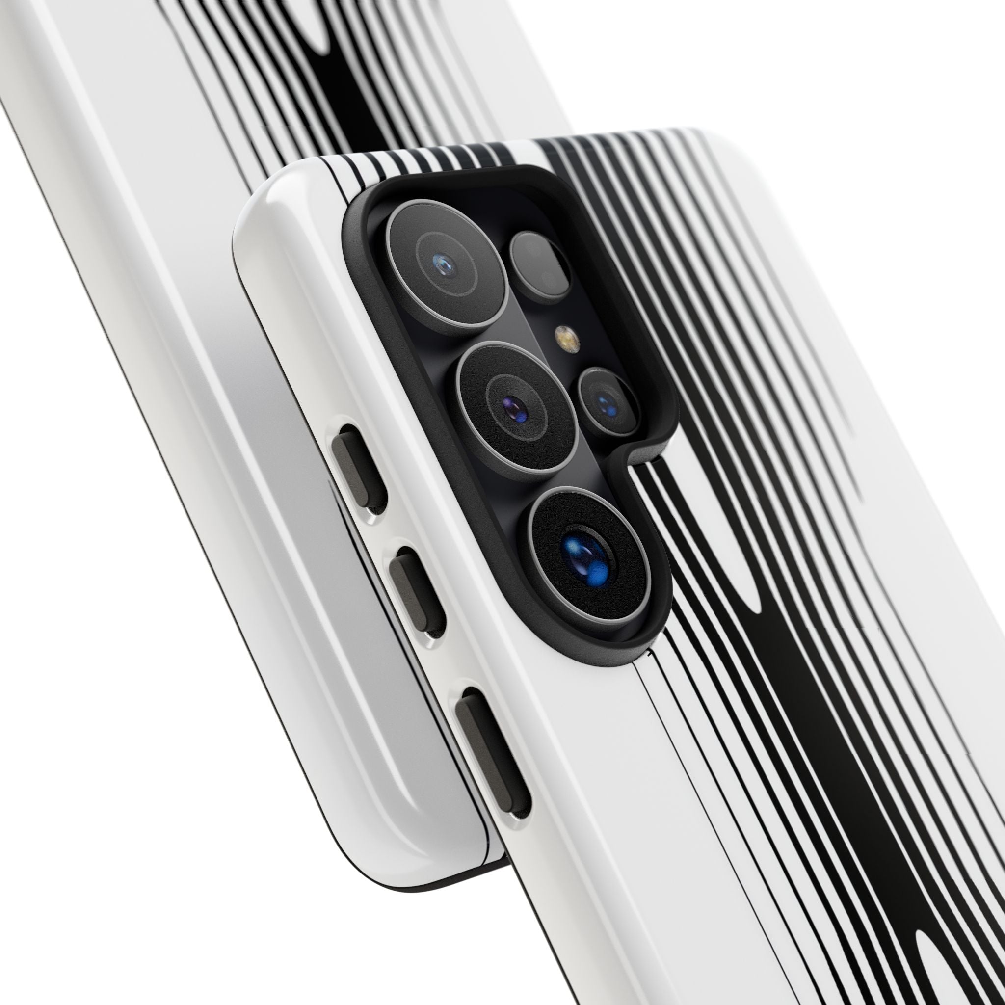 White Tough Phone Case for Samsung - Kinetic Mono Distortion