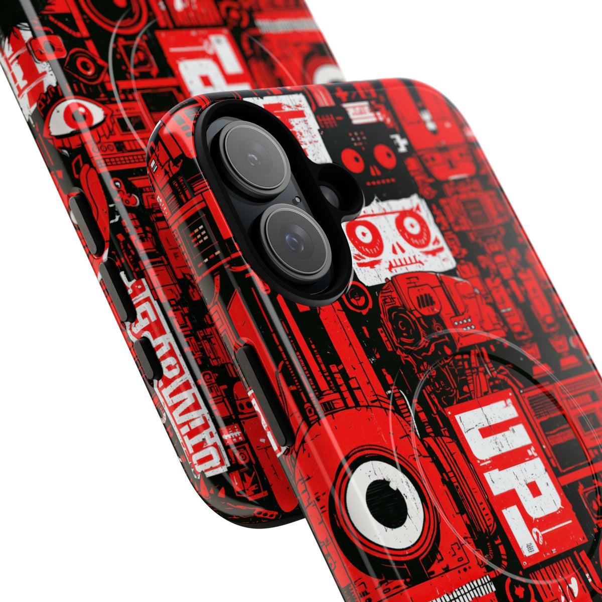 Neo Mecha Collage · Tough 2.0 Magnetic Phone Case for iPhone · Red