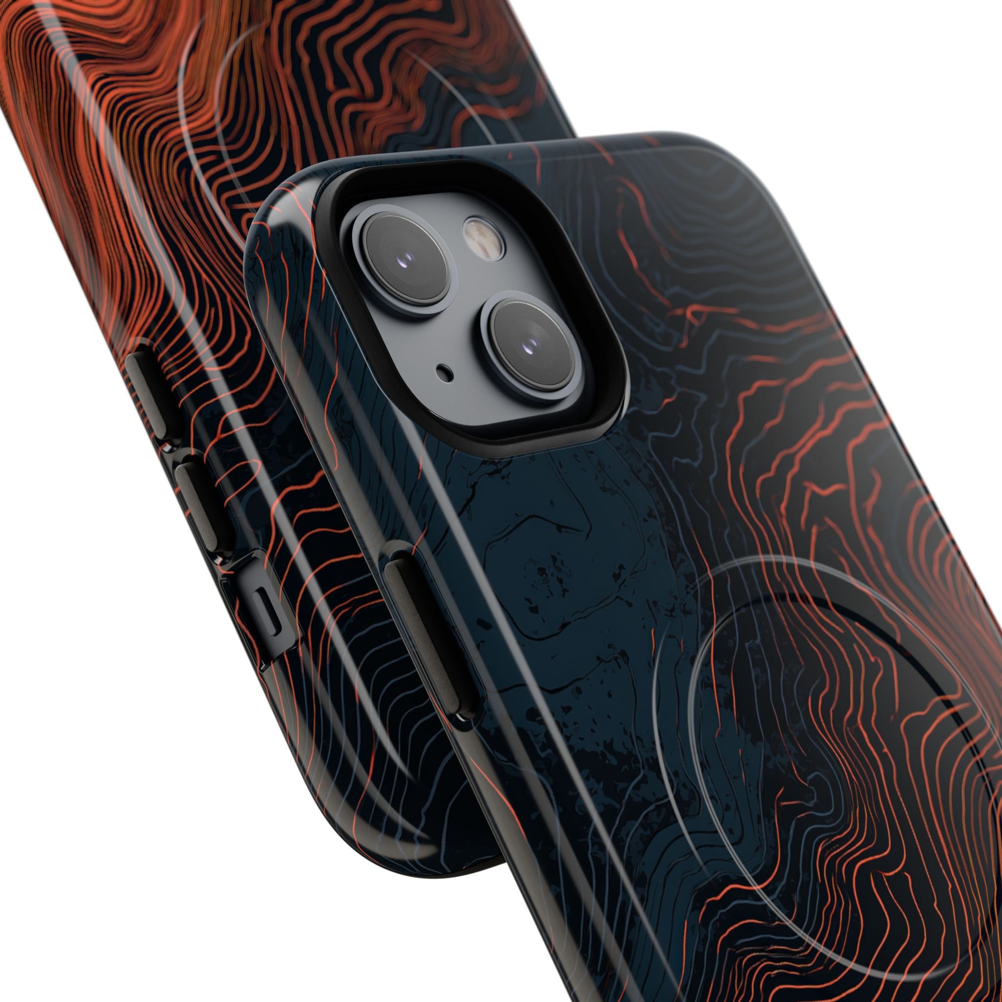 Black Tough 2.0 Magsafe Phone Case for iPhone - Volcanic Basalt Map