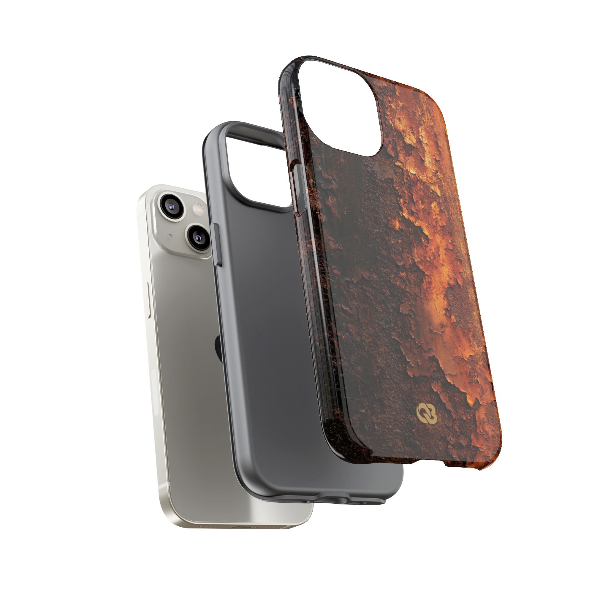 Orange Tough Phone Case for iPhone - Oxidized Iron Crust