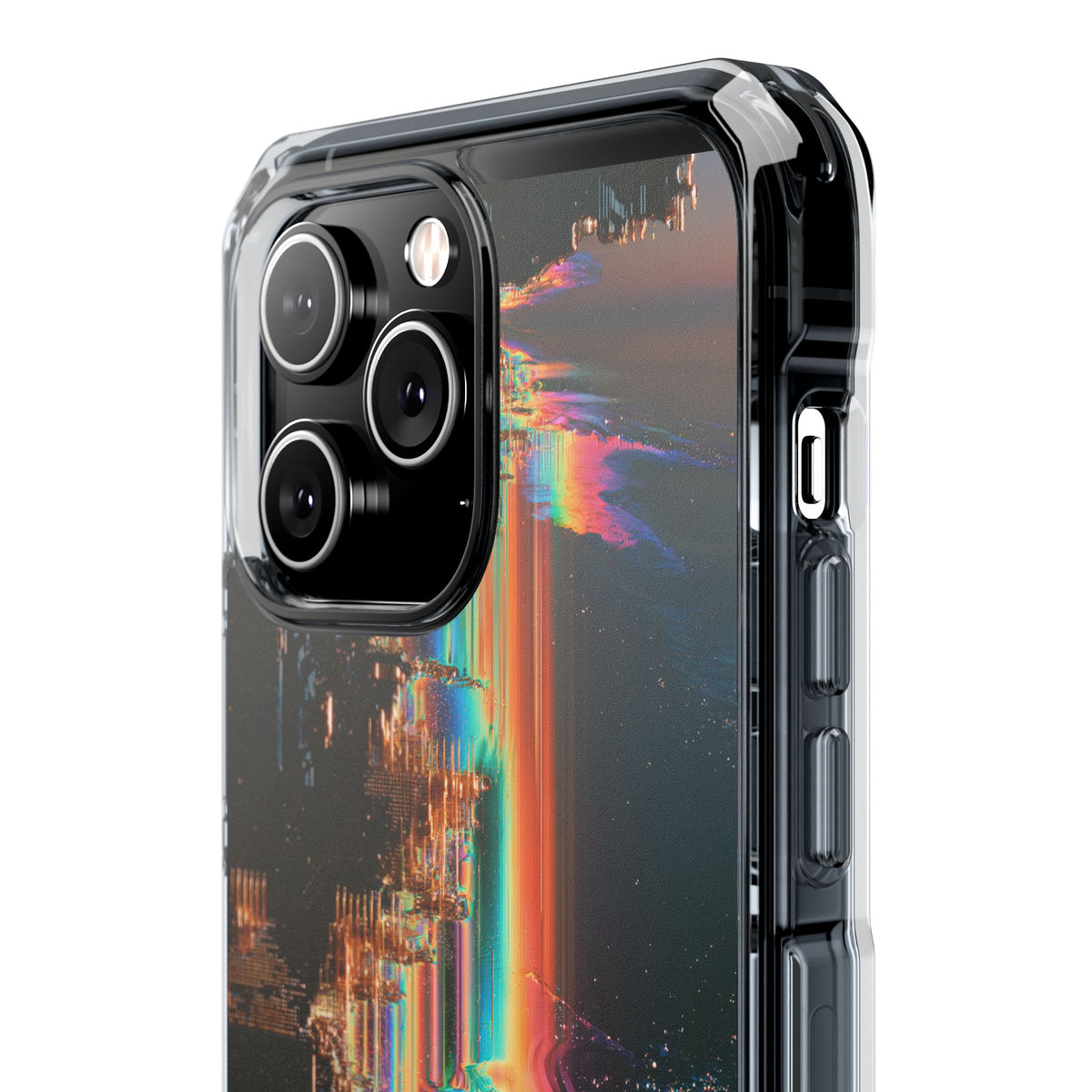Prismatic Circuit · Clear Impact Magnetic Phone Case for iPhone · Black