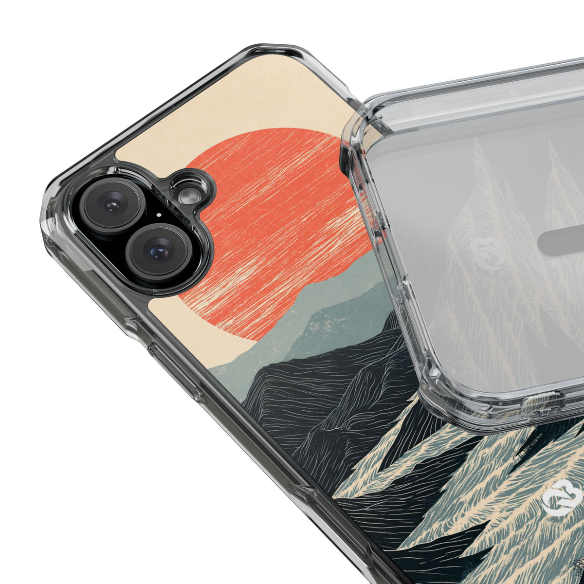 Crimson Ridge Horizon · Clear Impact Magnetic Phone Case for iPhone · Black