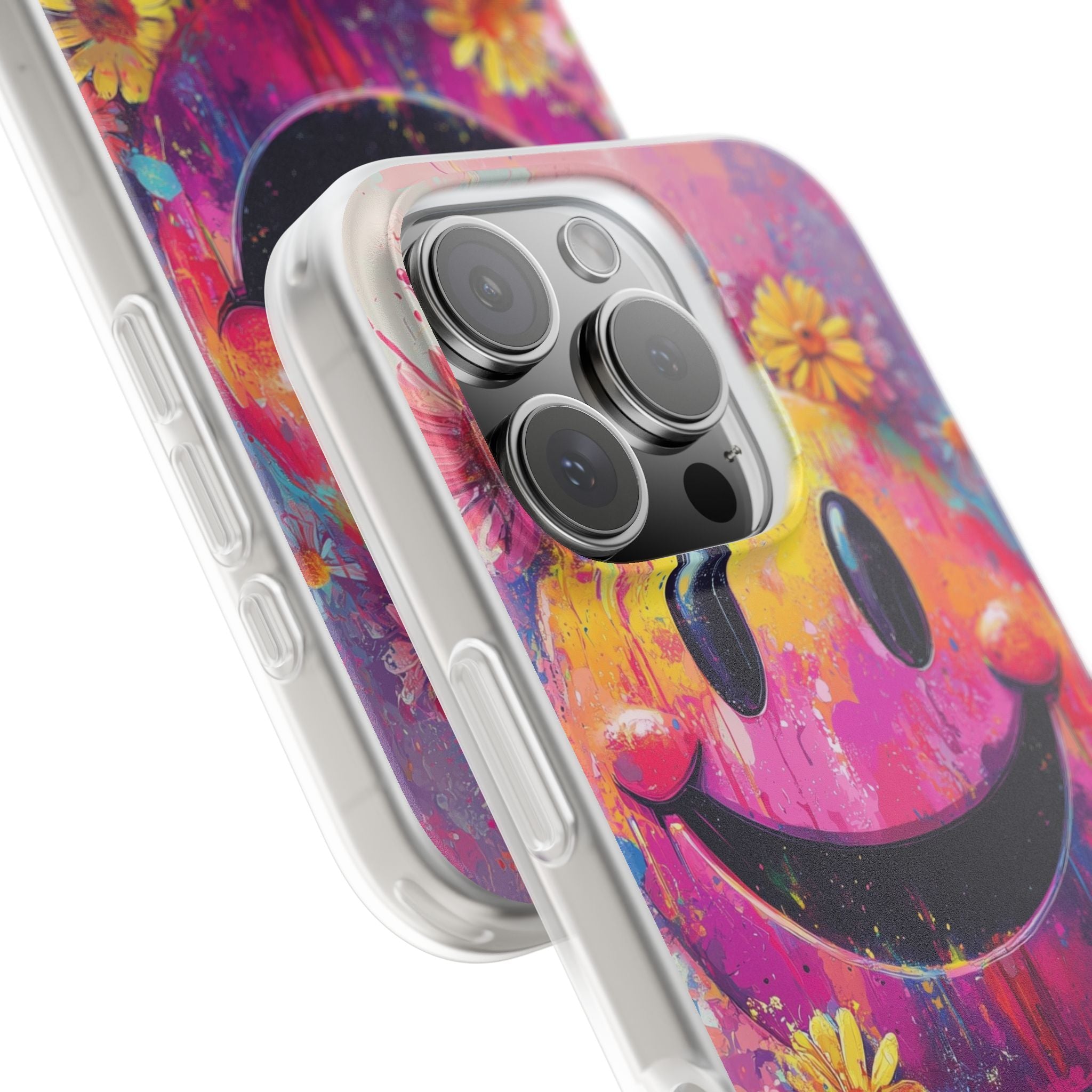 Vivid Grin Graffiti · Soft Phone Case for iPhone