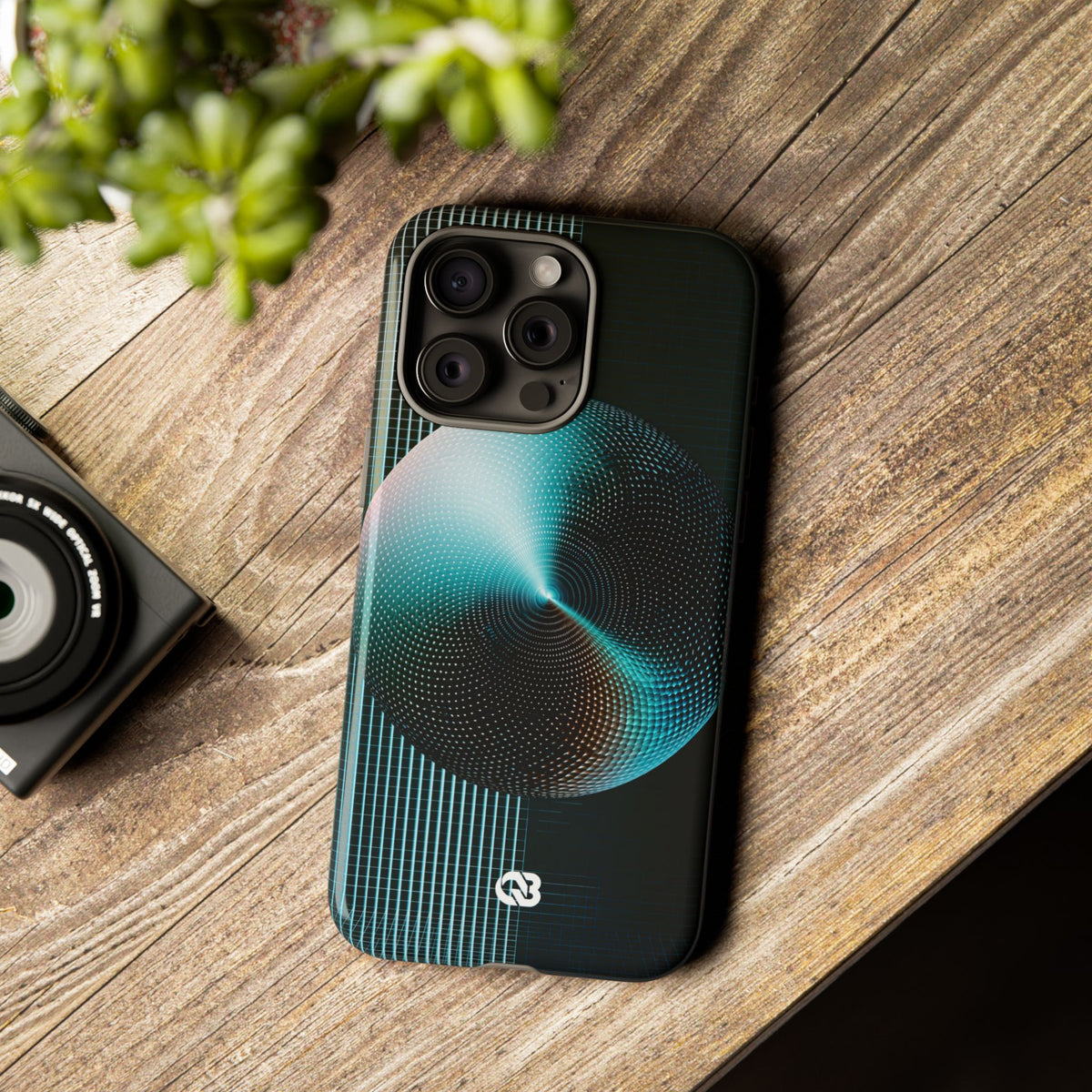 Blue Tough Phone Case for iPhone - Cyan Vector Sphere