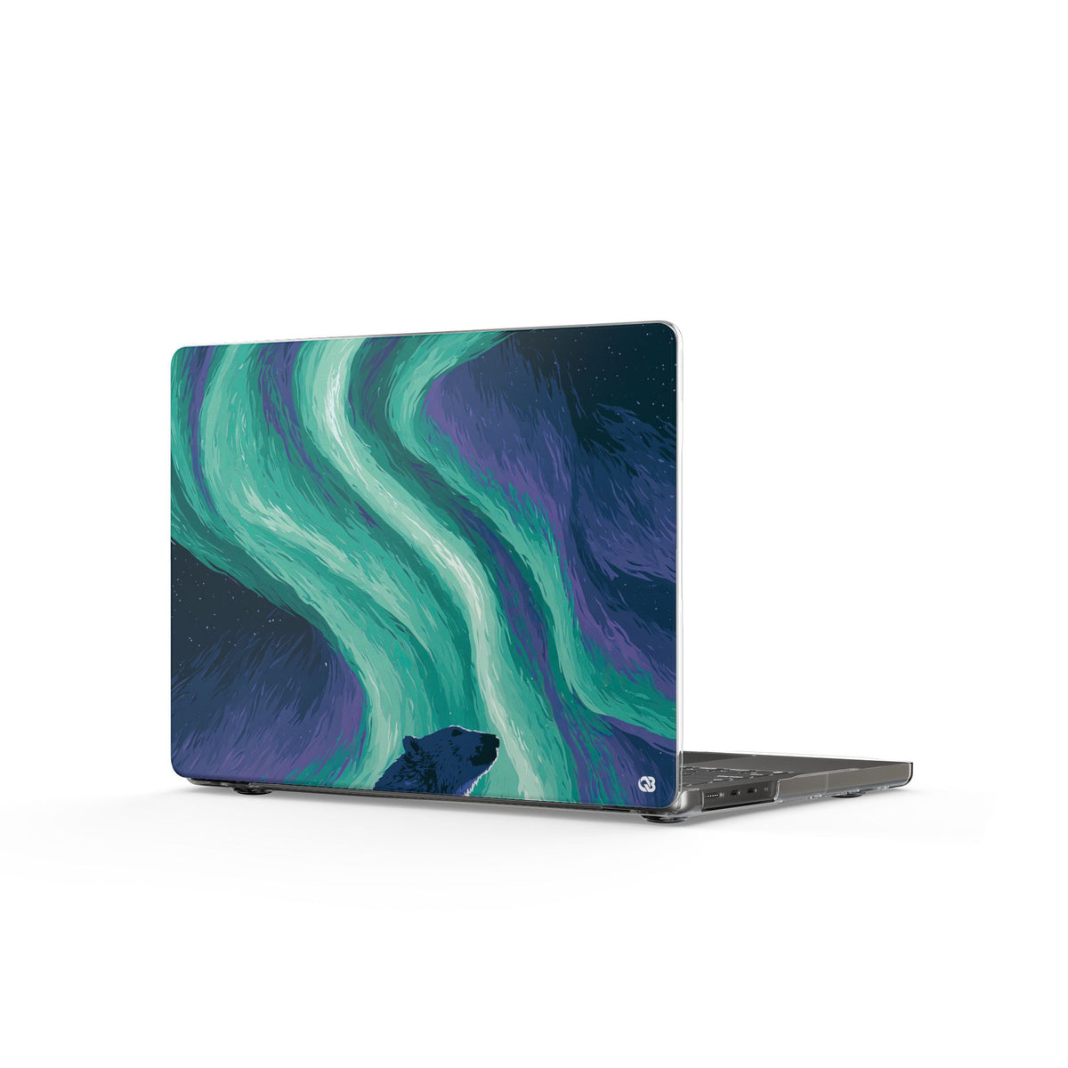 Arctic Aurora Bear · Clear Hard Case for MacBook · Teal