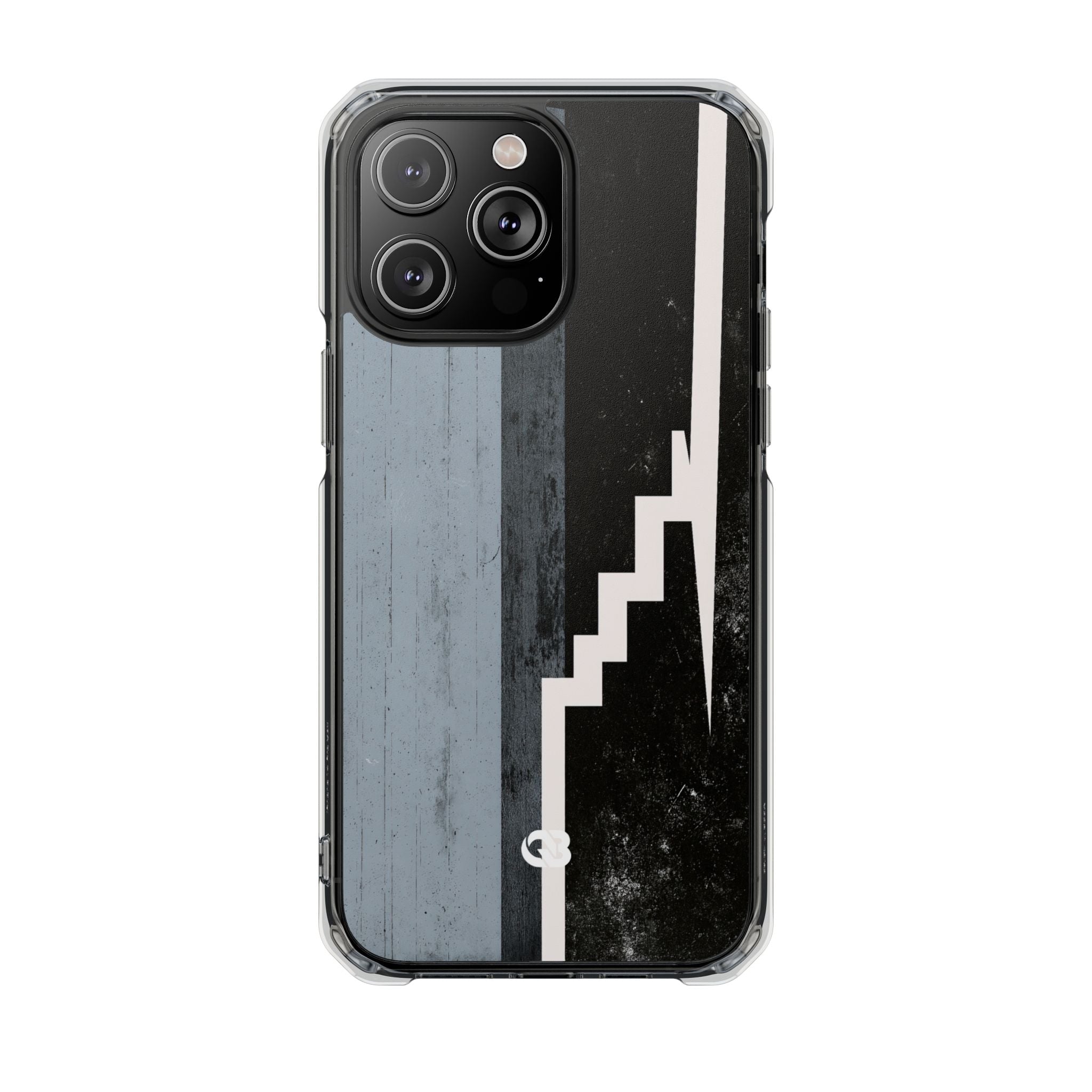 Grey Impact MagSafe Phone Case for iPhone - Industrial Concrete Void
