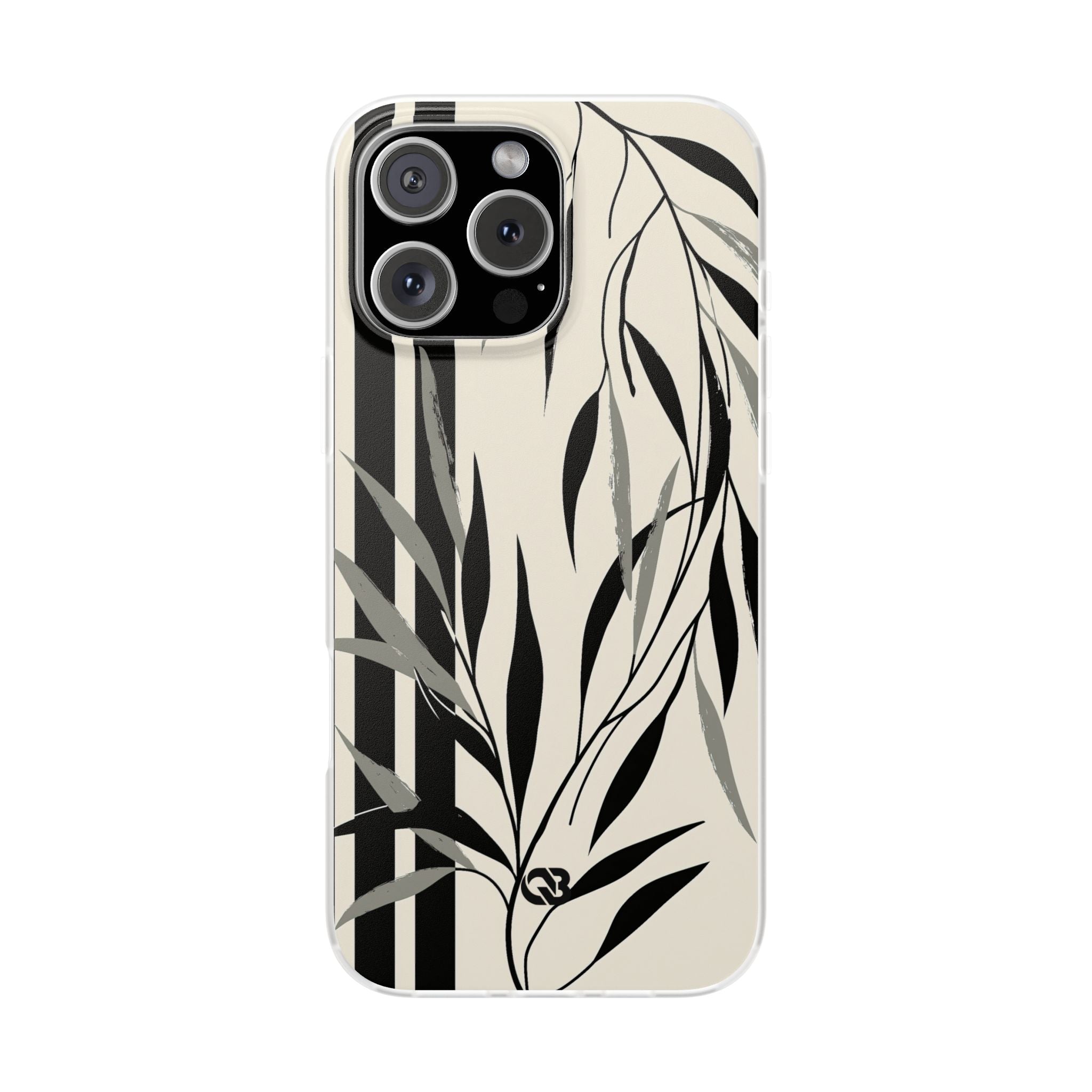 Beige Lite Phone Case for iPhone - Soot Leaf Sketch
