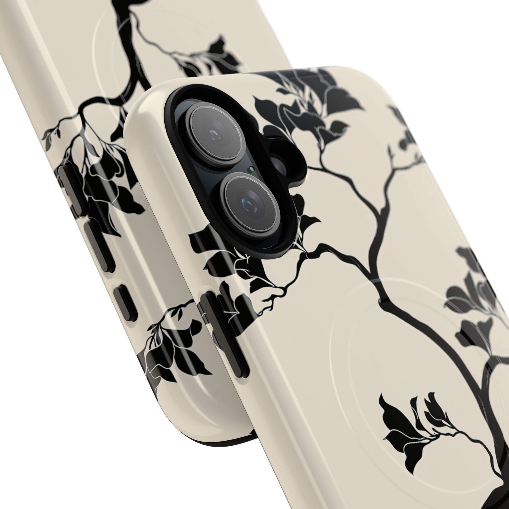 Beige Tough 2.0 Magsafe Phone Case for iPhone - Obsidian Bonsai Silhouette