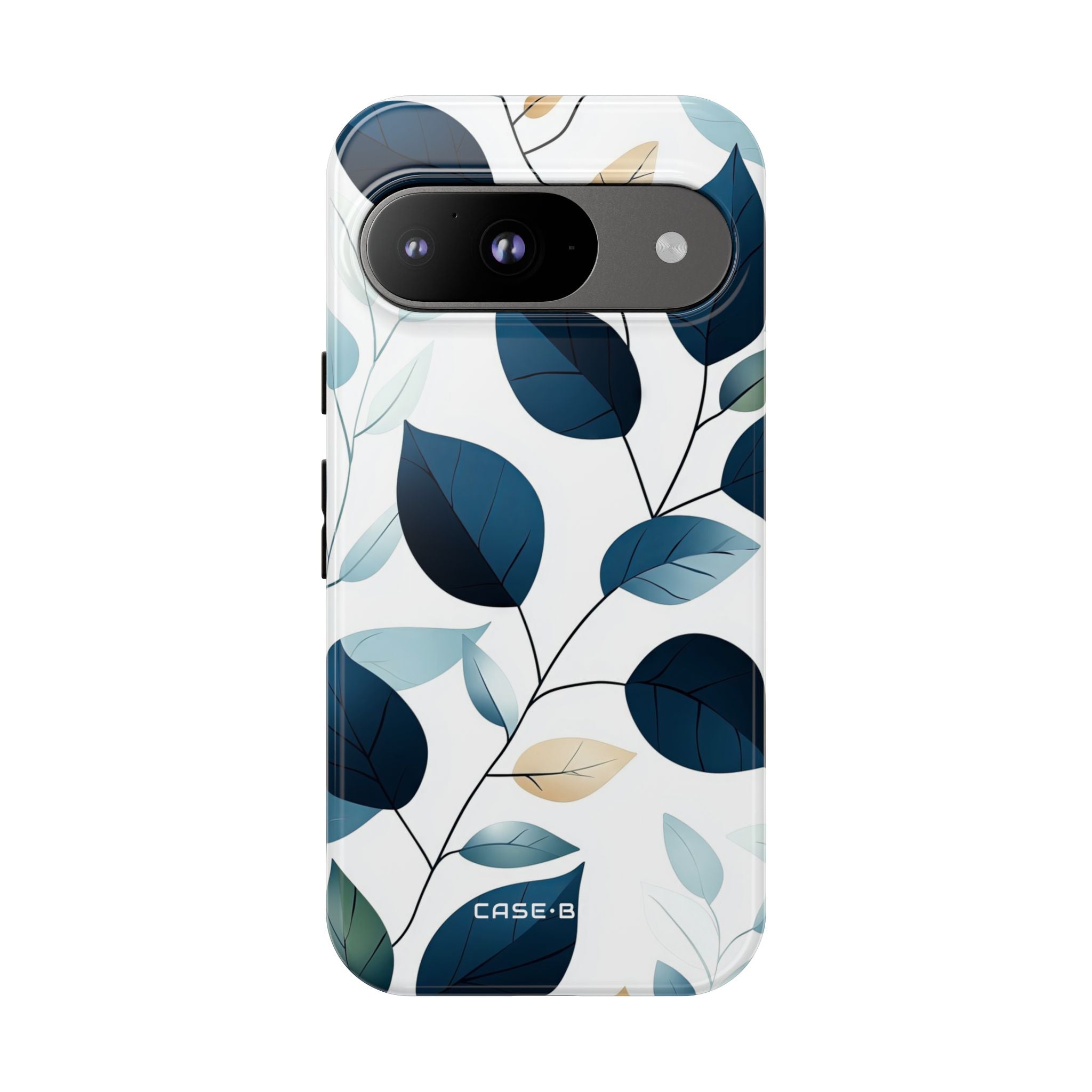 Navy Leaf Veins Google Pixel 9 Case - Tough