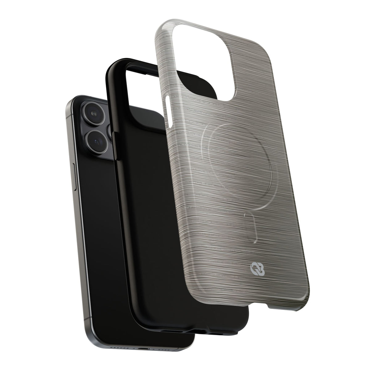 Grey Tough 2.0 Magsafe Phone Case for iPhone - Brushed Industrial Steel