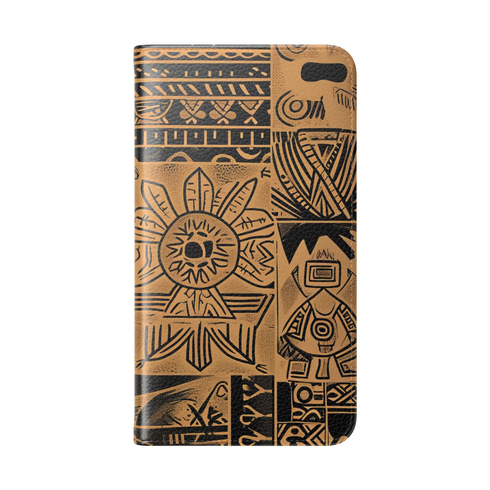 Celestial Faces Bruin - Samsung S23 Case - Portemonnee