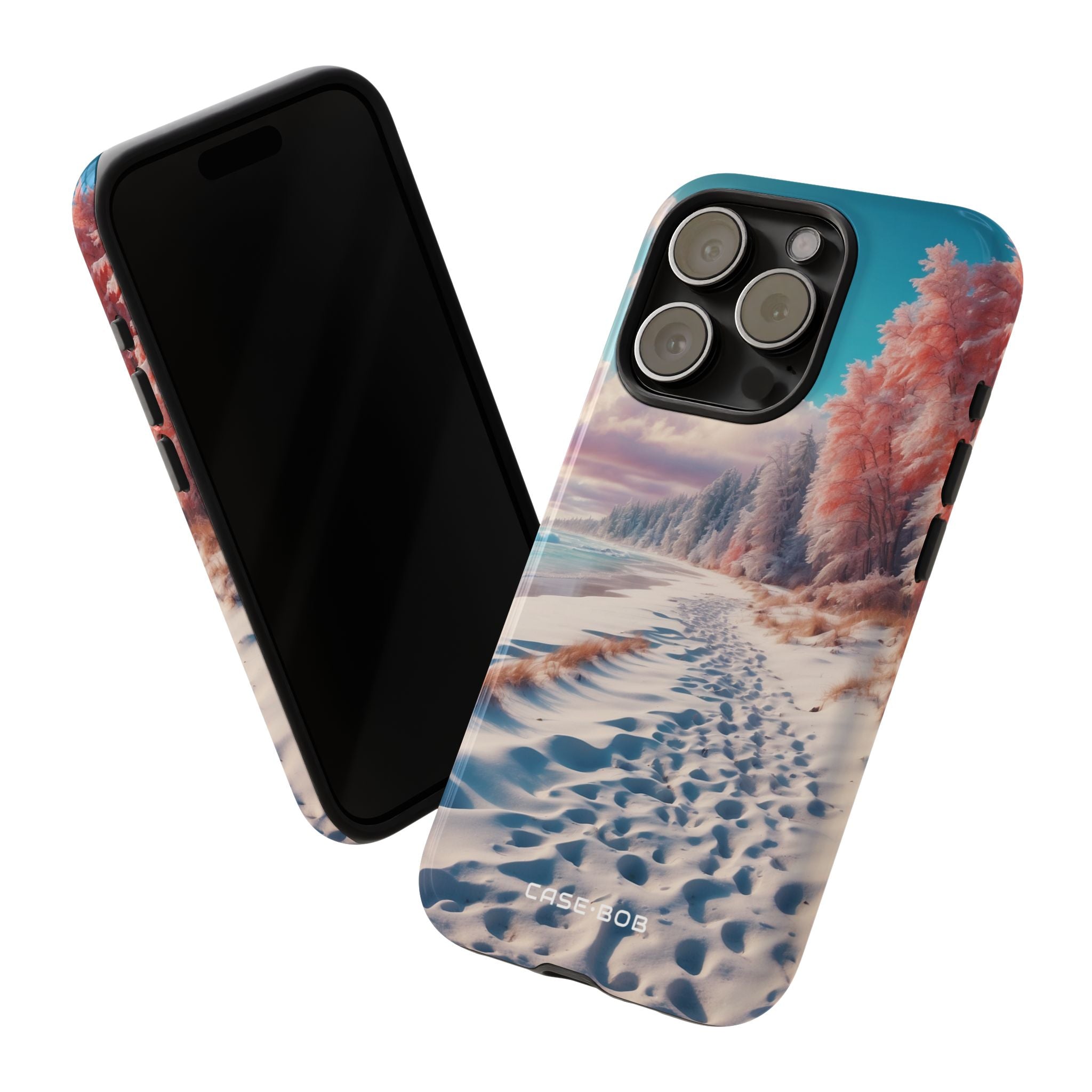 Snowy Footprints iPhone 15 Pro Case - Tough