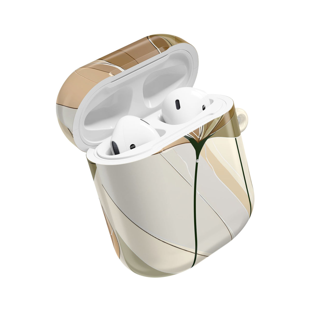Translucent Petal Contour · Hard Case for AirPods & AirPods Pro · Beige