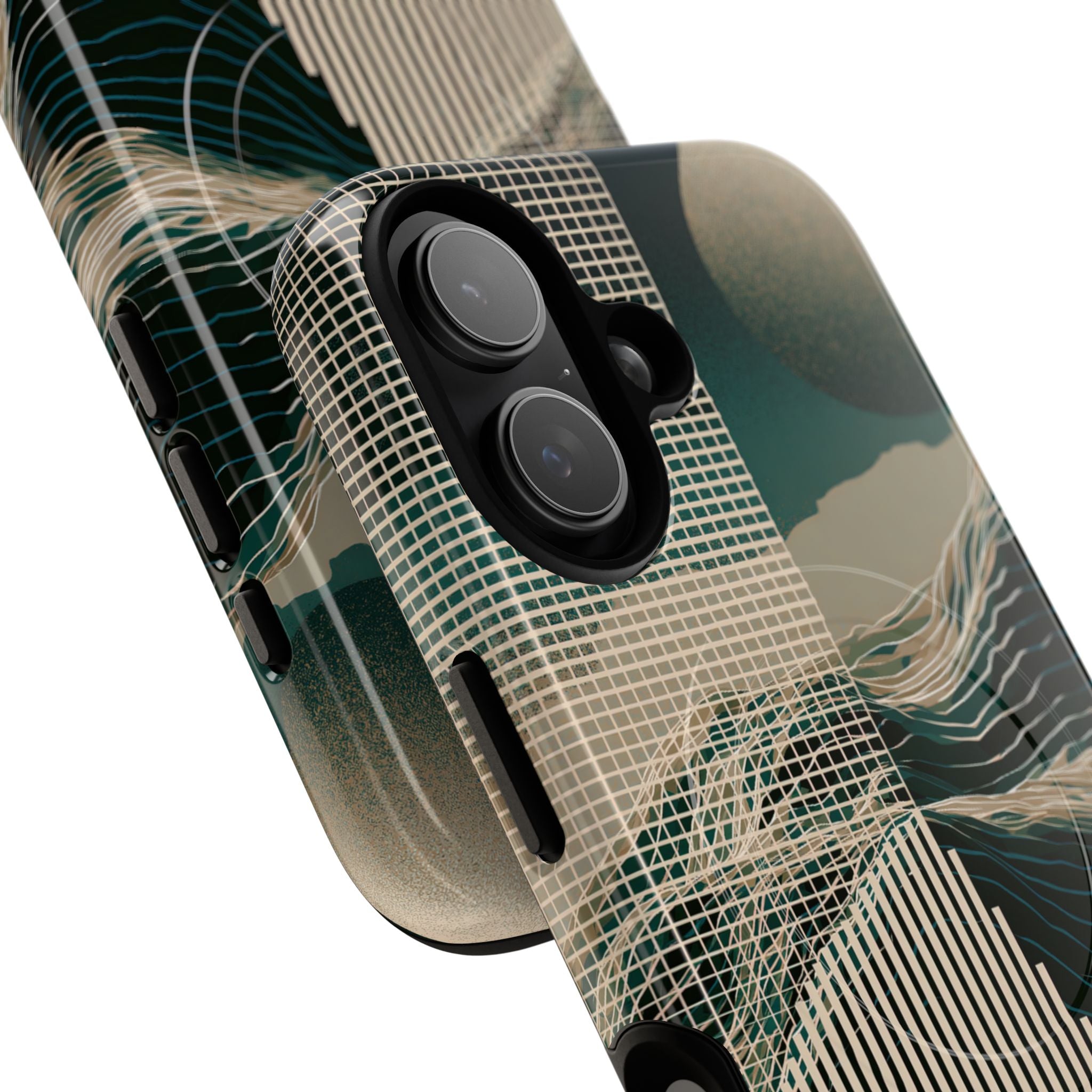Green Tough 2.0 Magsafe Phone Case for iPhone - Lunar Moss Topography
