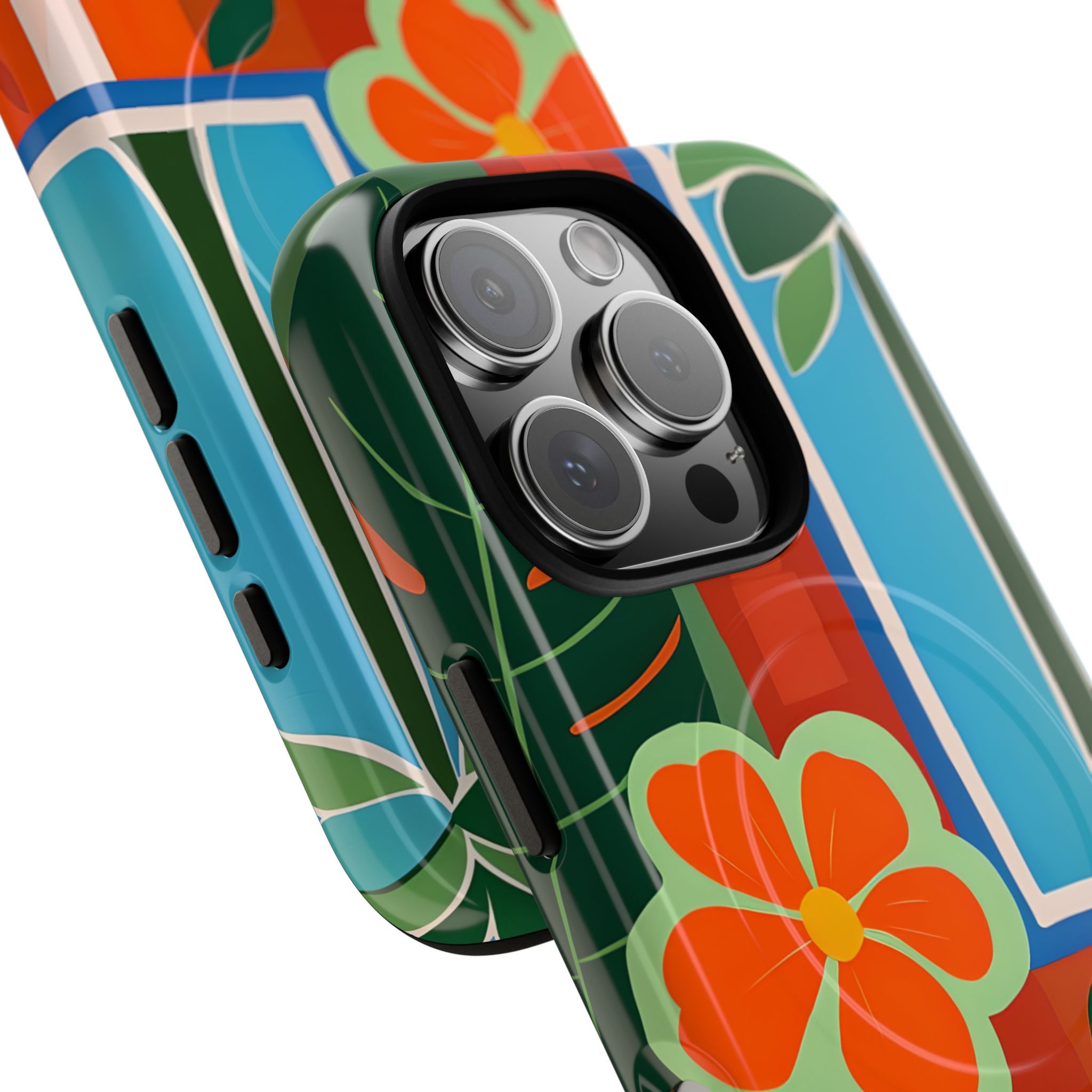 Vivid Jungle Collage · Tough+ Coque de téléphone pour iPhone · MagSafe