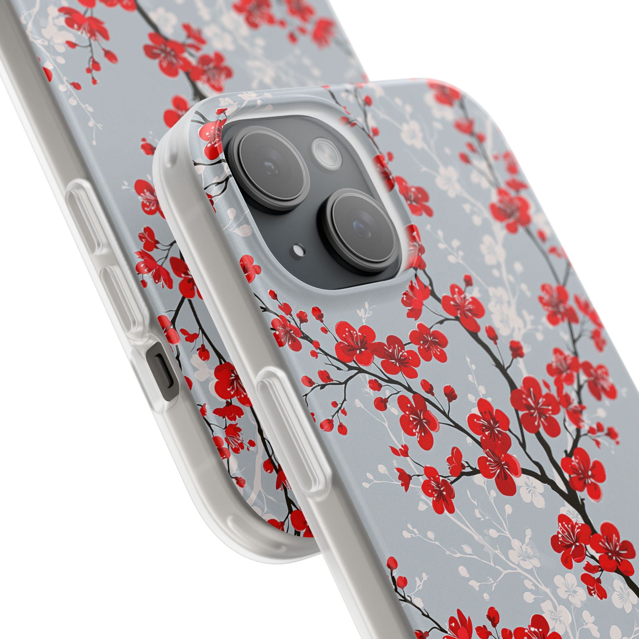 Grey Lite Phone Case for iPhone - Crimson Sakura Slate