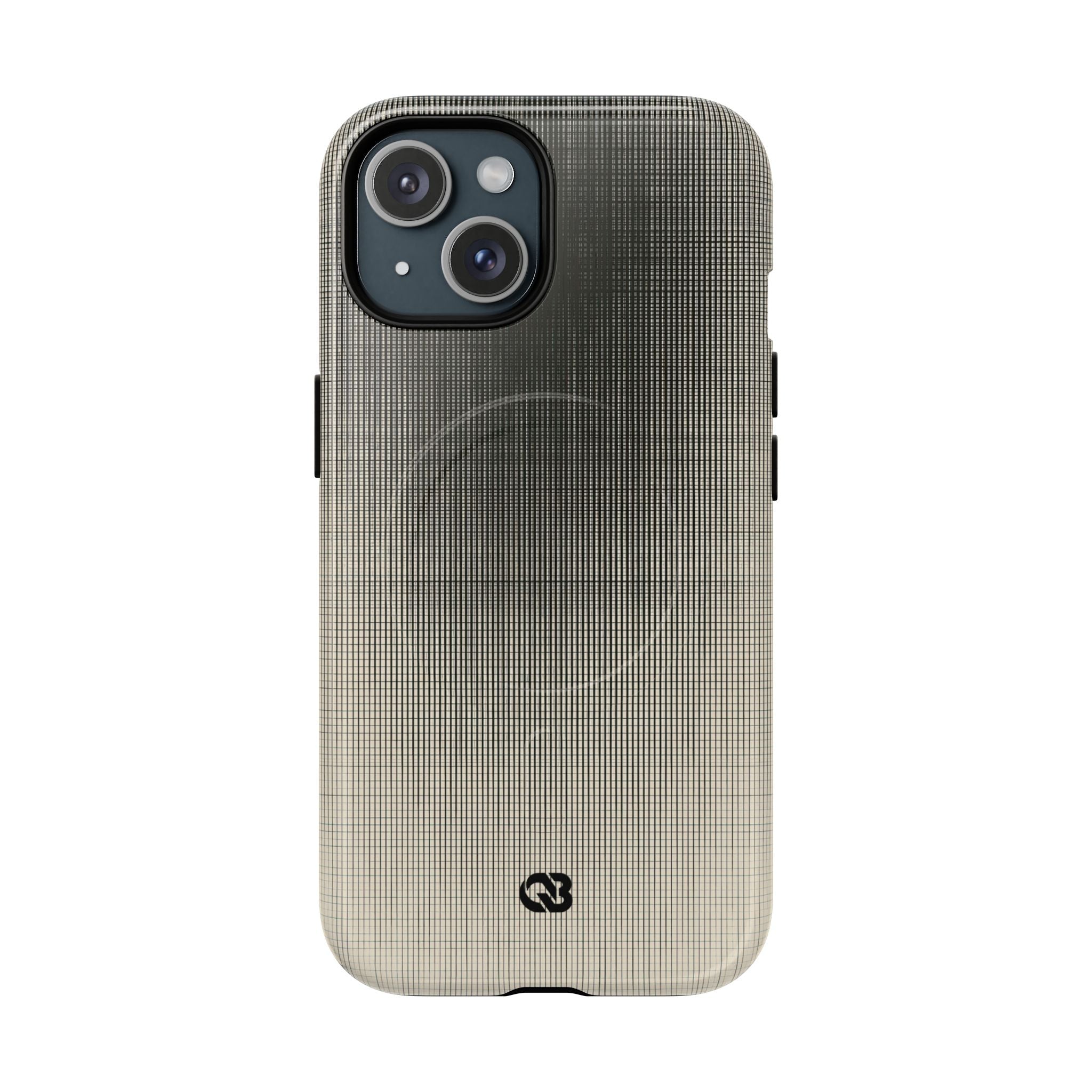 Beige Tough 2.0 Magsafe Phone Case for iPhone - Carbon Screen Grid