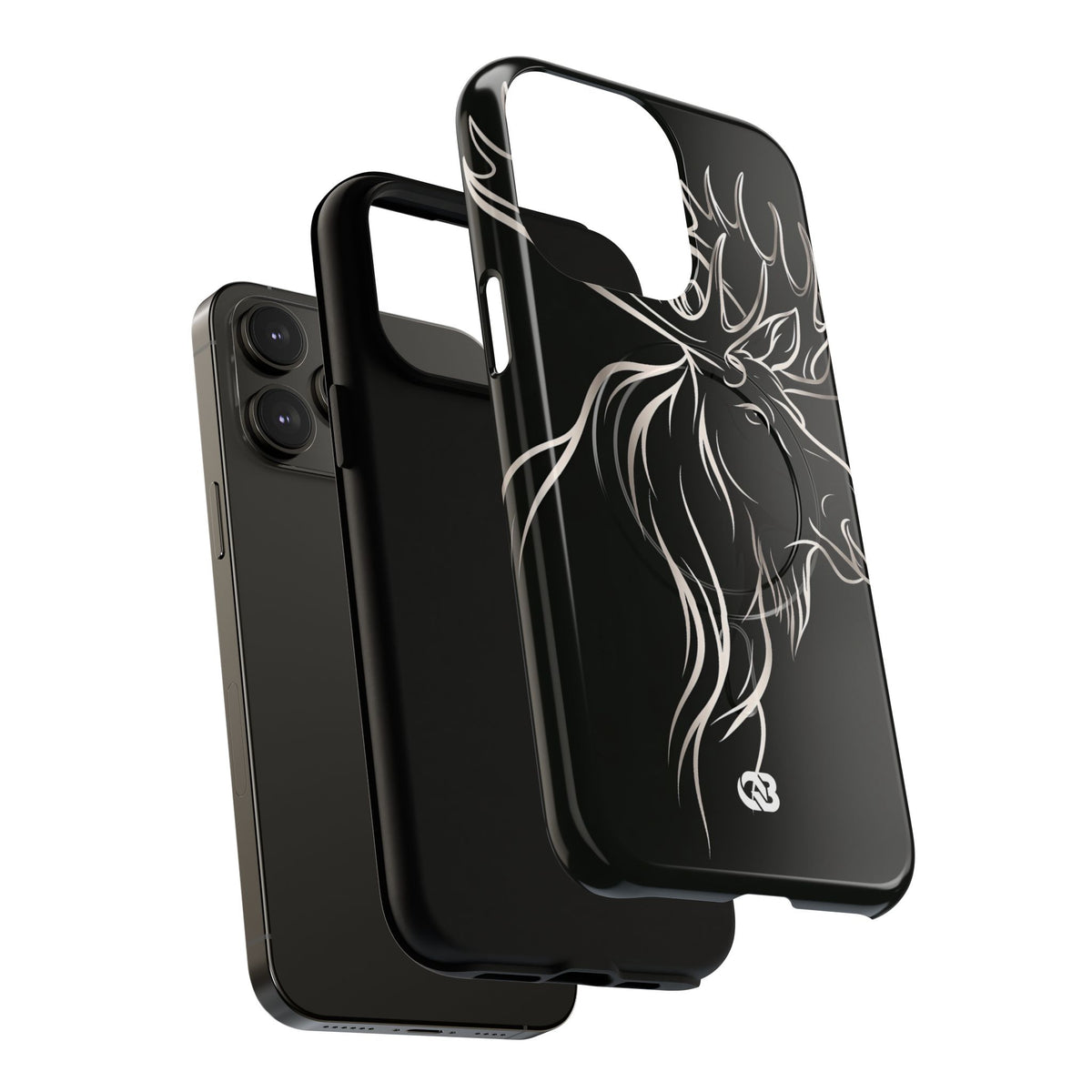 Nordic Moose Contour · Tough 2.0 Magnetic Phone Case for iPhone · Black