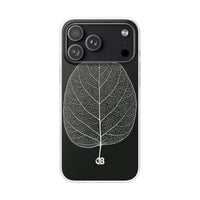 Black Lite Phone Case for iPhone - Bleached Leaf Lattice