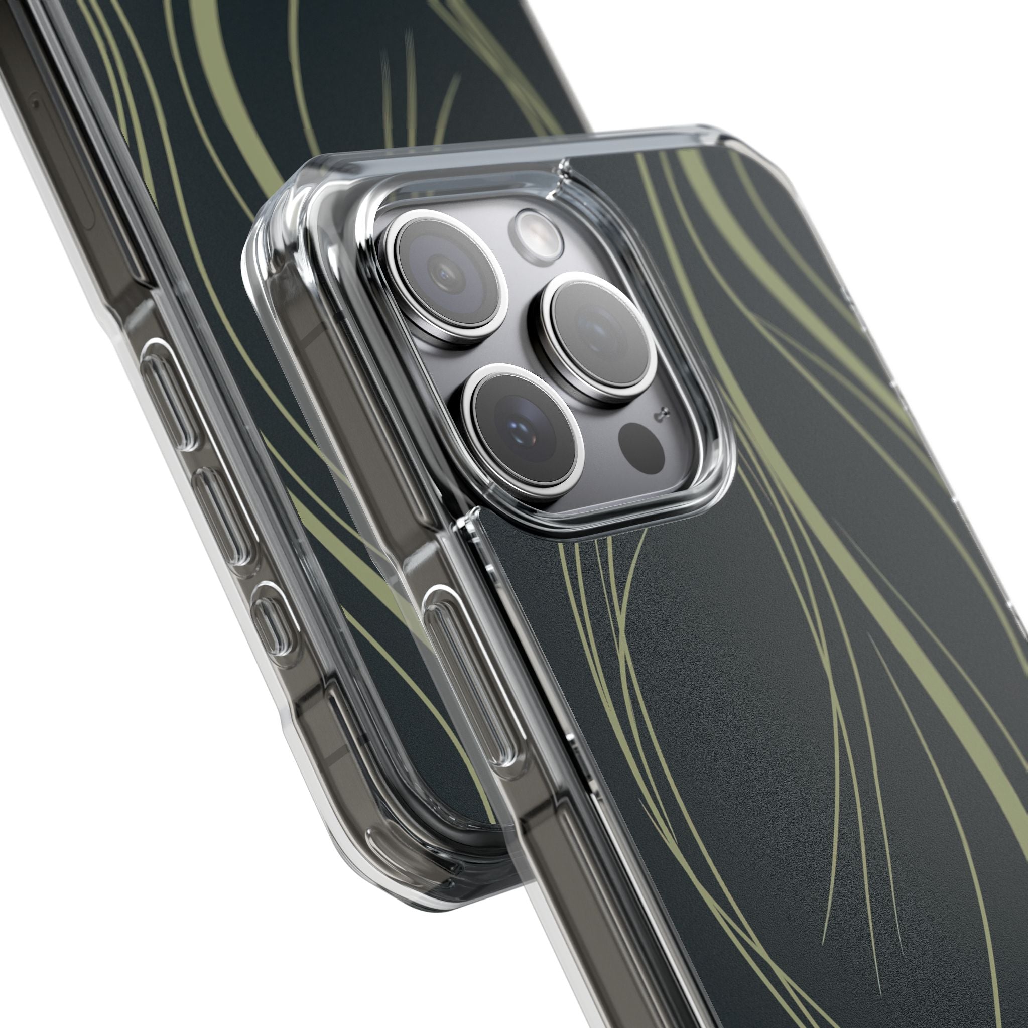 Green Impact MagSafe Phone Case for iPhone - Obsidian Sage Flow