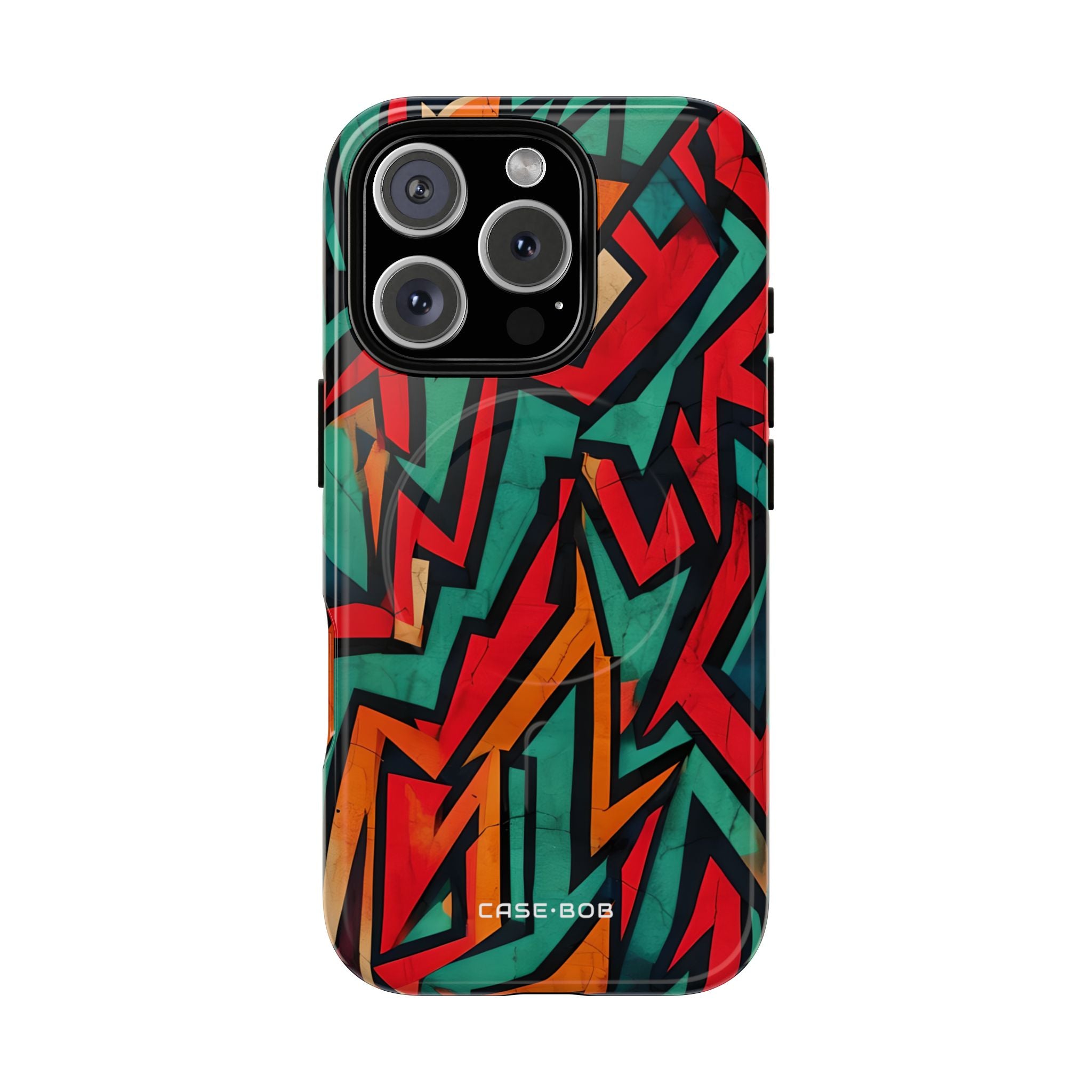 Crimson Zigzag iPhone 16 Pro Case - Tough+