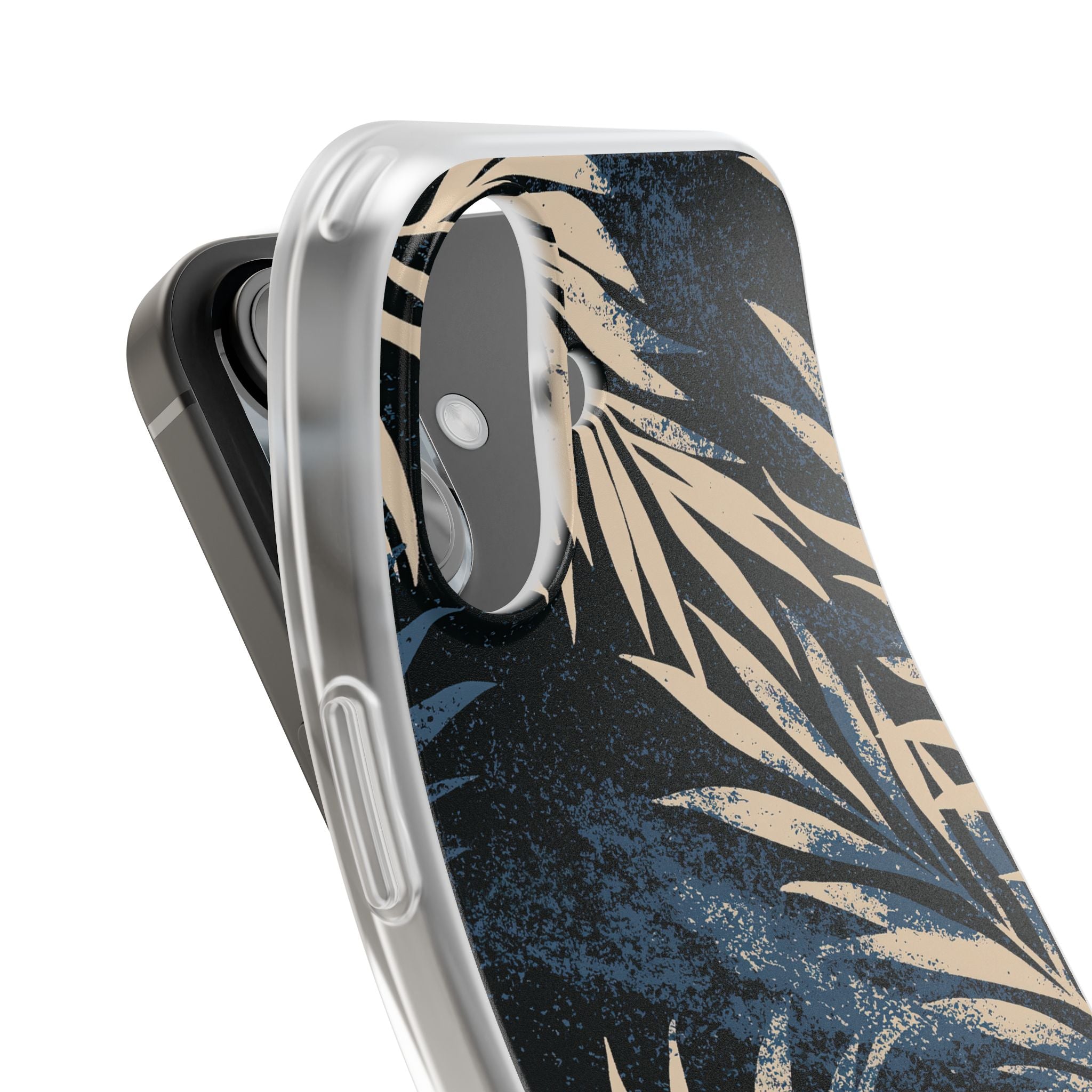 Blue Lite Phone Case for iPhone - Midnight Indigo Palm