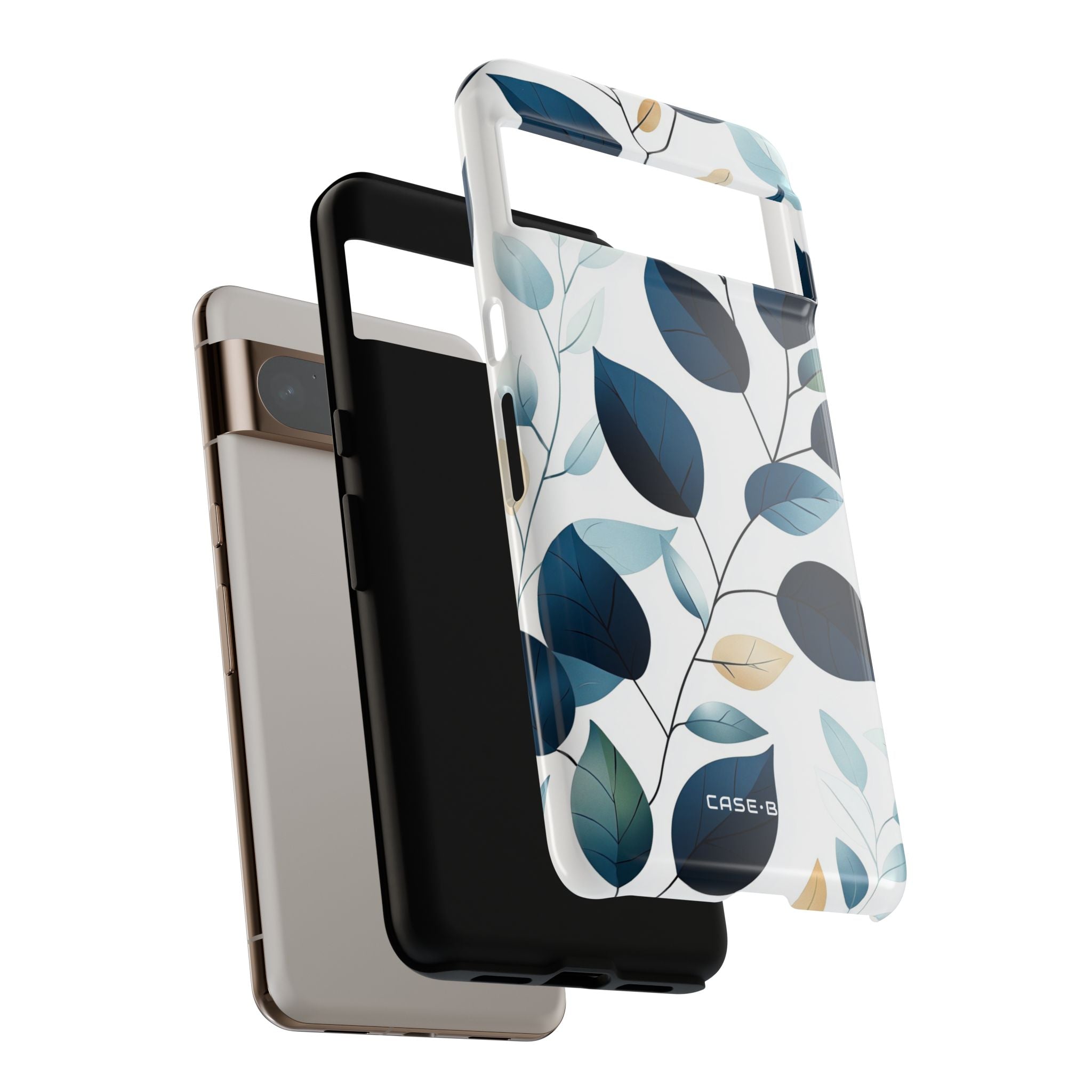 Navy Leaf Veins Google Pixel 8 Pro Case - Tough