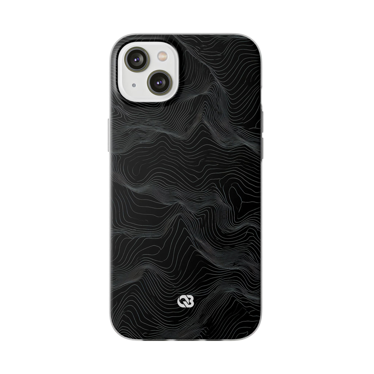 Black Lite Phone Case for iPhone - Obsidian Topo Wireframe
