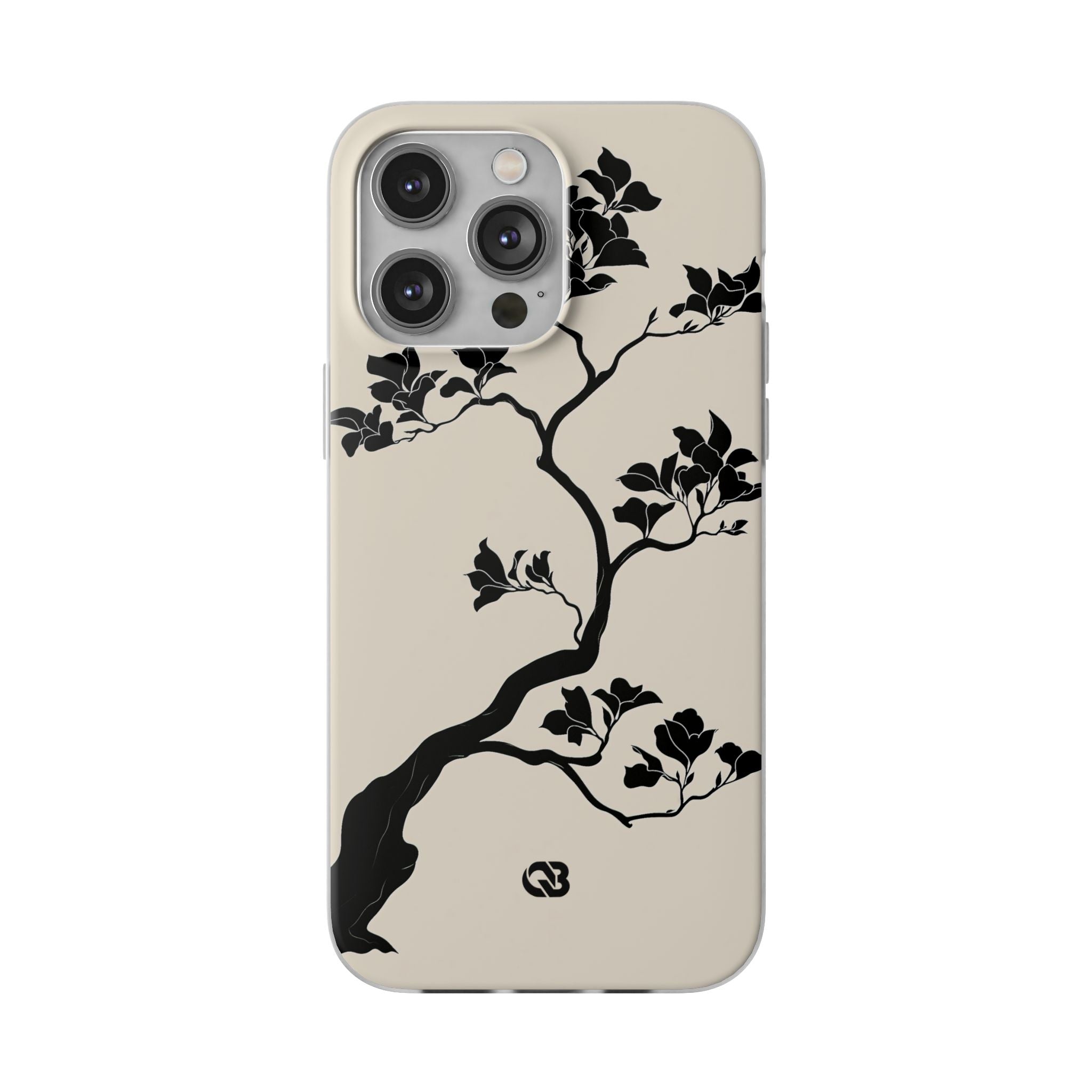 Beige Lite Phone Case for iPhone - Obsidian Bonsai Silhouette