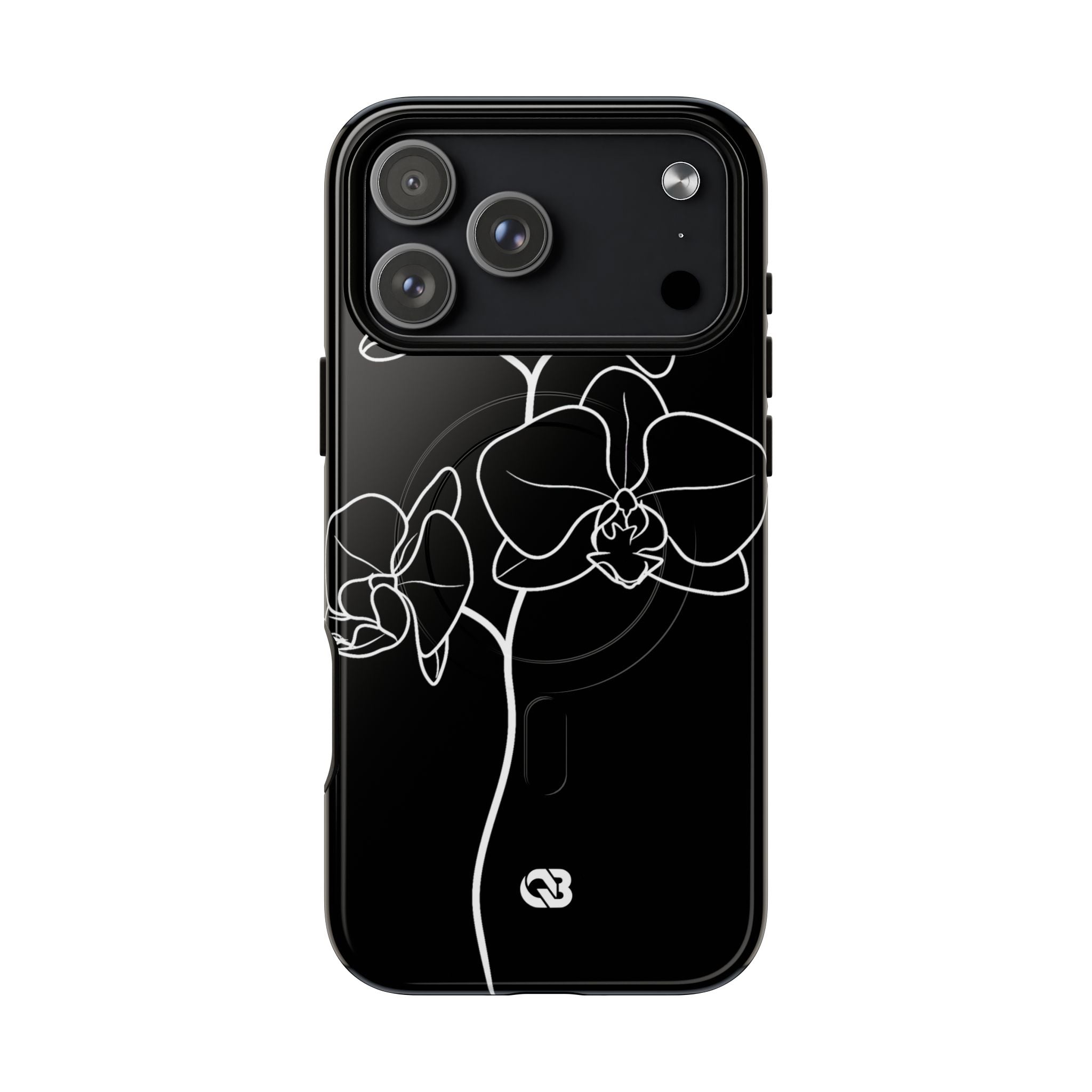 Black Tough 2.0 Magsafe Phone Case for iPhone - Noir Alabaster Orchid
