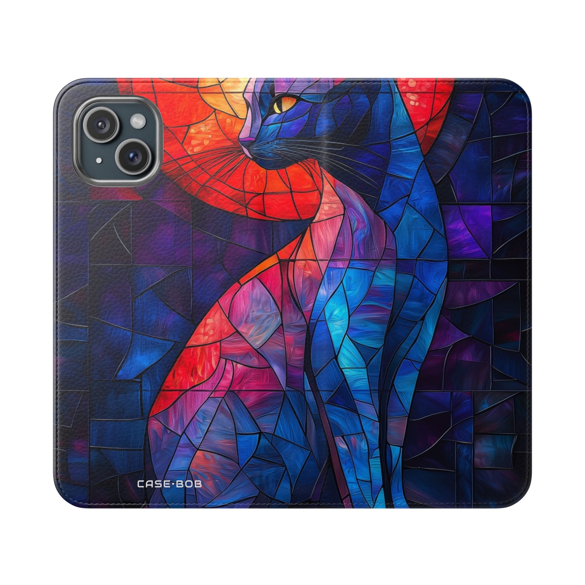 Stained Glass Cat - iPhone 15 Plus Case - Wallet