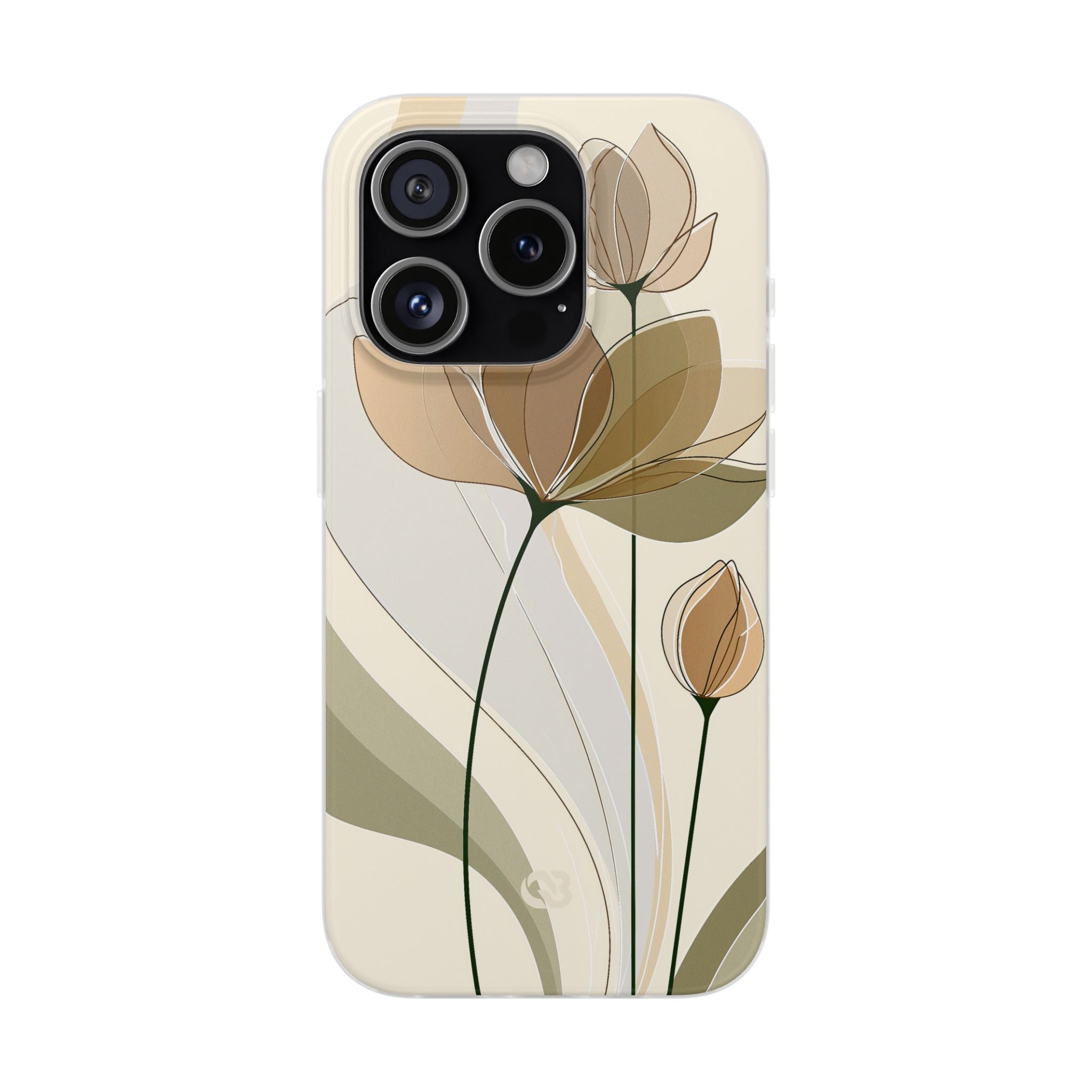 Beige Lite Phone Case for iPhone - Muted Ochre Petals