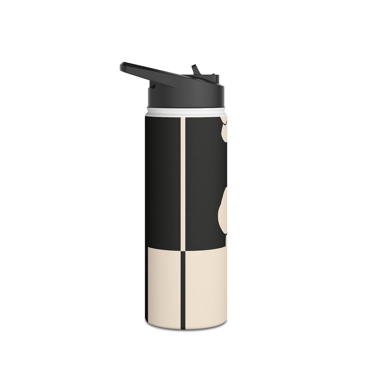 Geometric Orchid Bloom · Insulated Water Bottle · Black