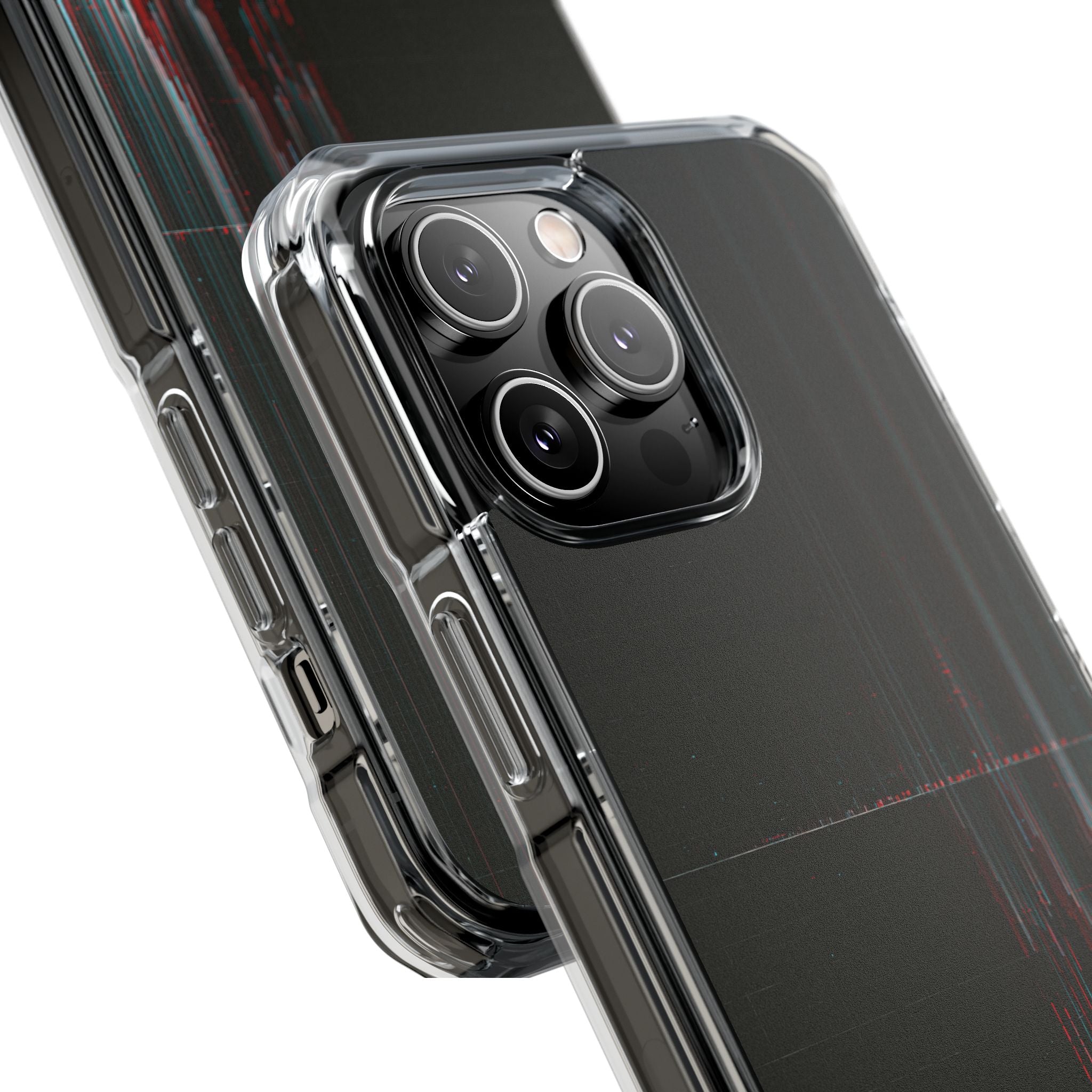 Black Impact MagSafe Phone Case for iPhone - Corrupted Data Stream