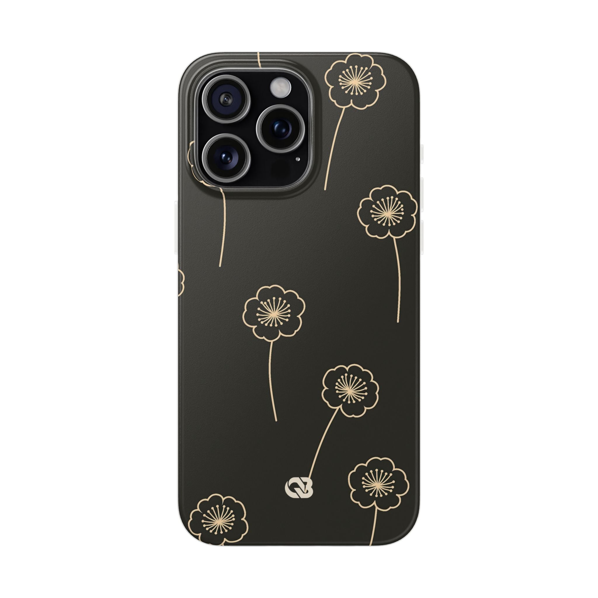 Black Lite Phone Case for iPhone - Obsidian Sand Petals
